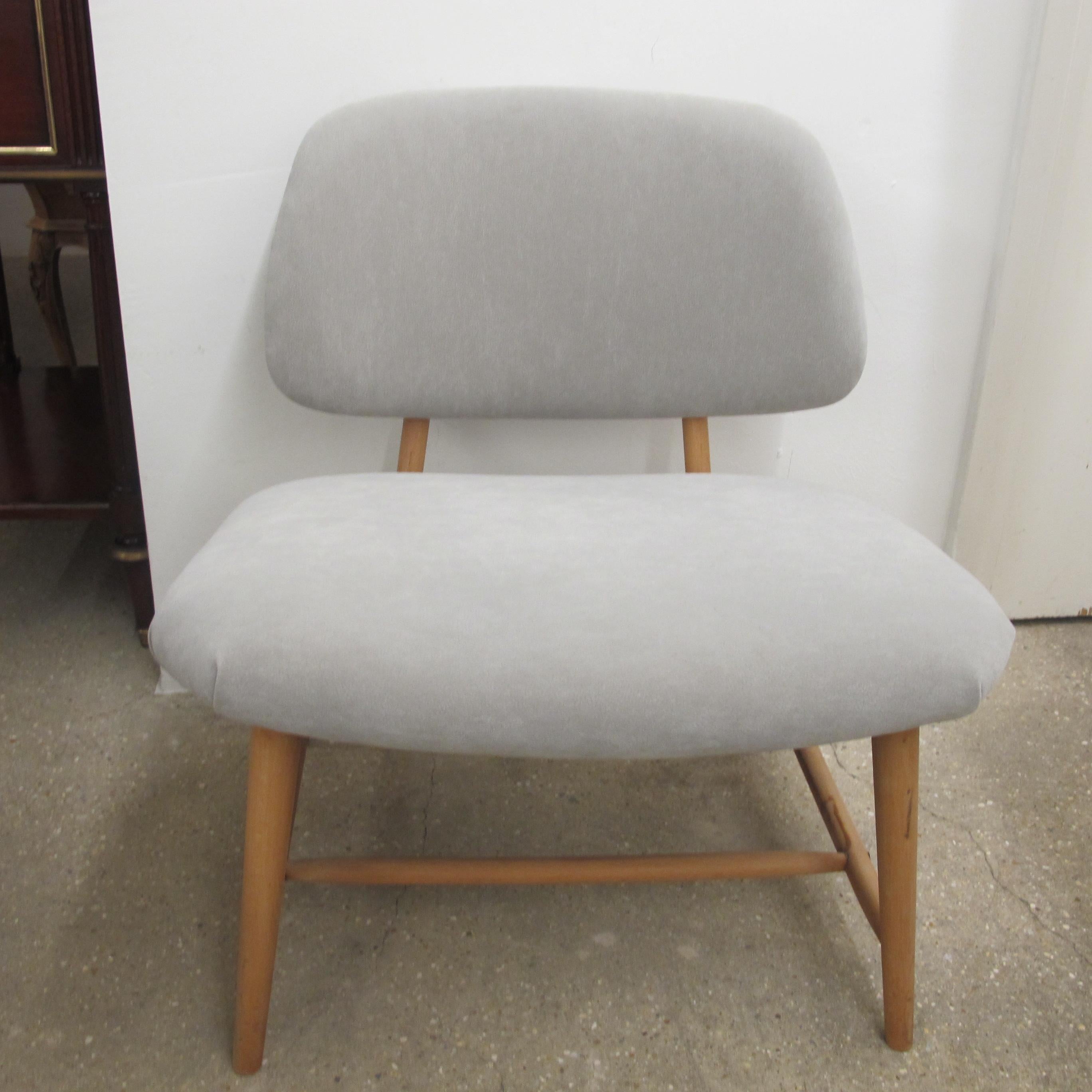 Pair of 1960s Swedish Alf Svensson Occasional Lounge Chairs Newly Reupholstered In Good Condition In London, GB