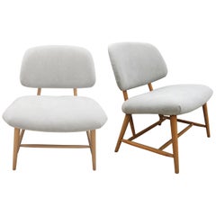 Vintage Pair of 1960s Swedish Alf Svensson Occasional Lounge Chairs Newly Reupholstered