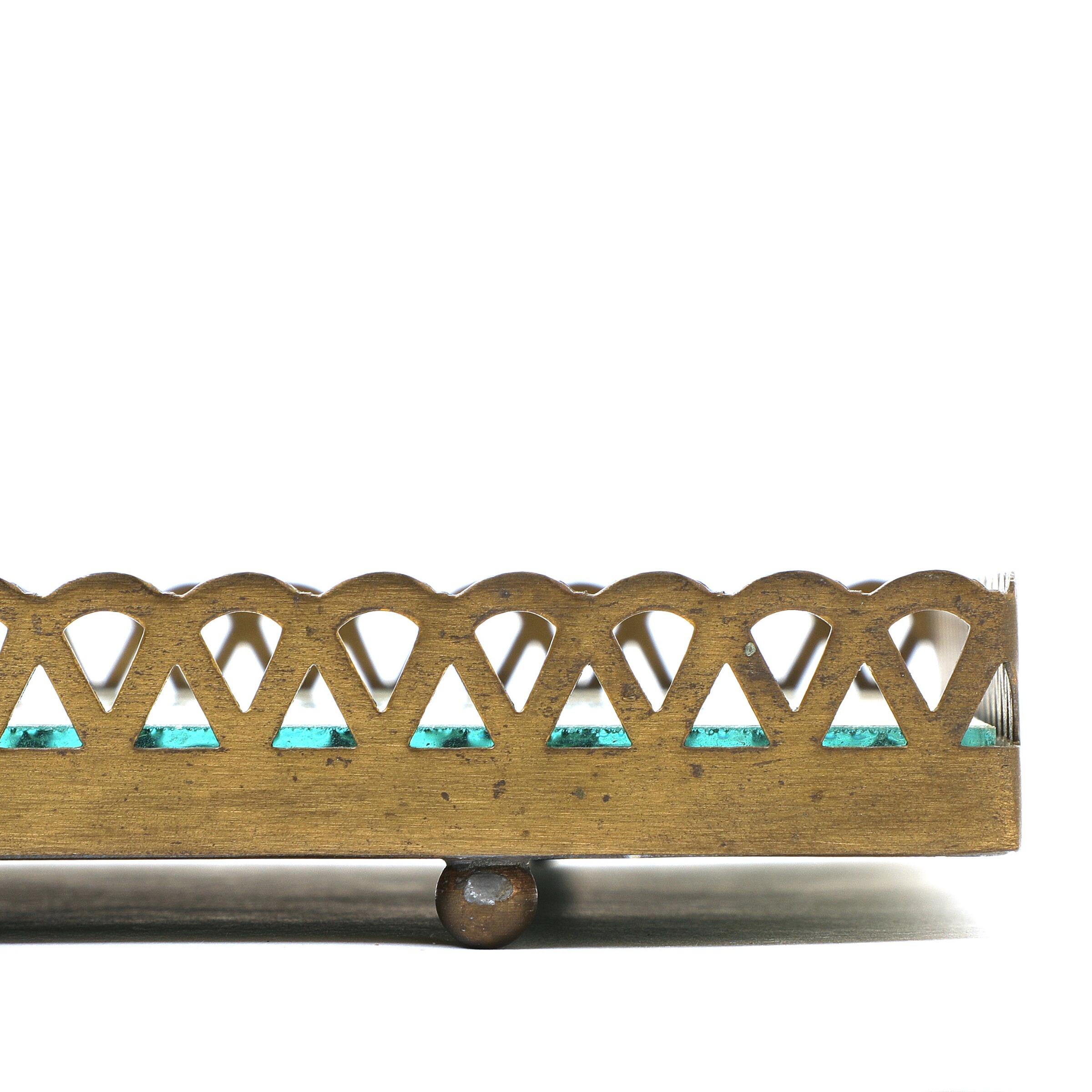 Pair of 1960s Swedish Brass Mirrored Trays or Plateaus 9
