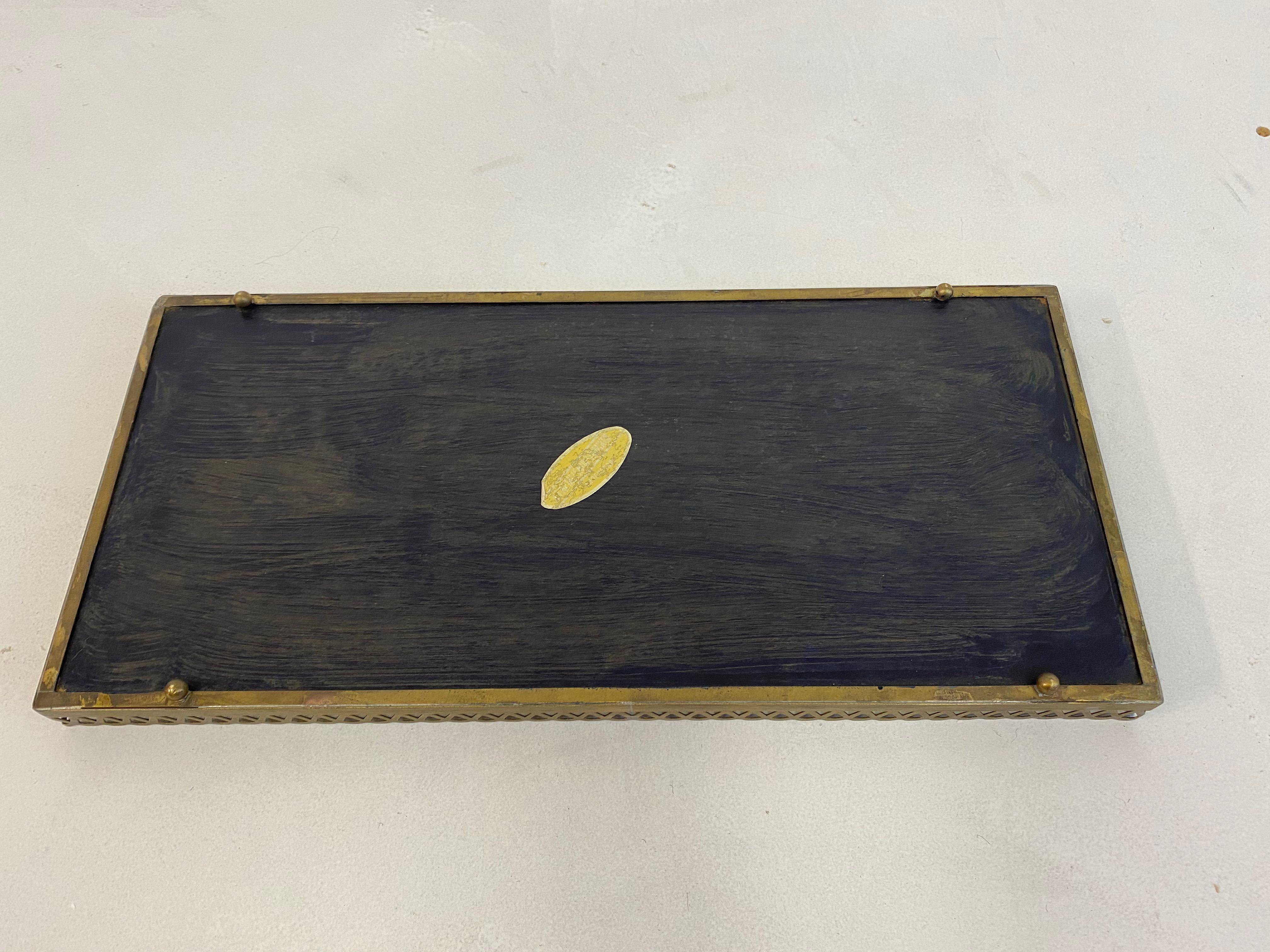 20th Century Pair of 1960s Swedish Brass Mirrored Trays or Plateaus