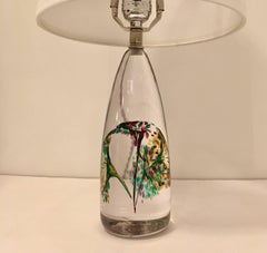 Pair of 1960s Swedish Glass table lamps FM Konstglas Ronneby
