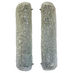 Pair of 1960s Swedish Ice Crystal Mid Century Wall Lamps
