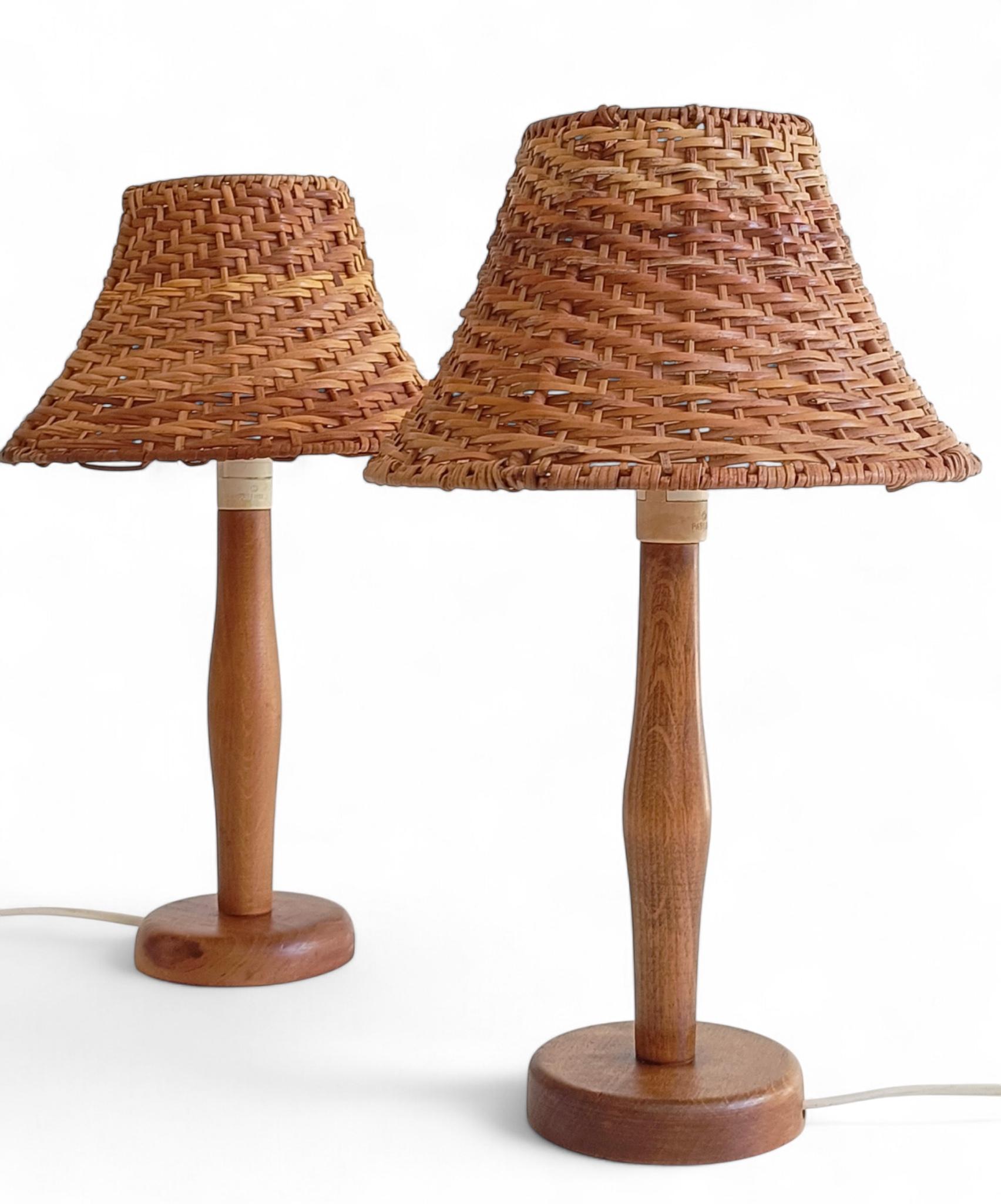 Paire de lampes de table en pin suédois des années 1960 par Ikea - Mid-Century Organic Modern en vente 5