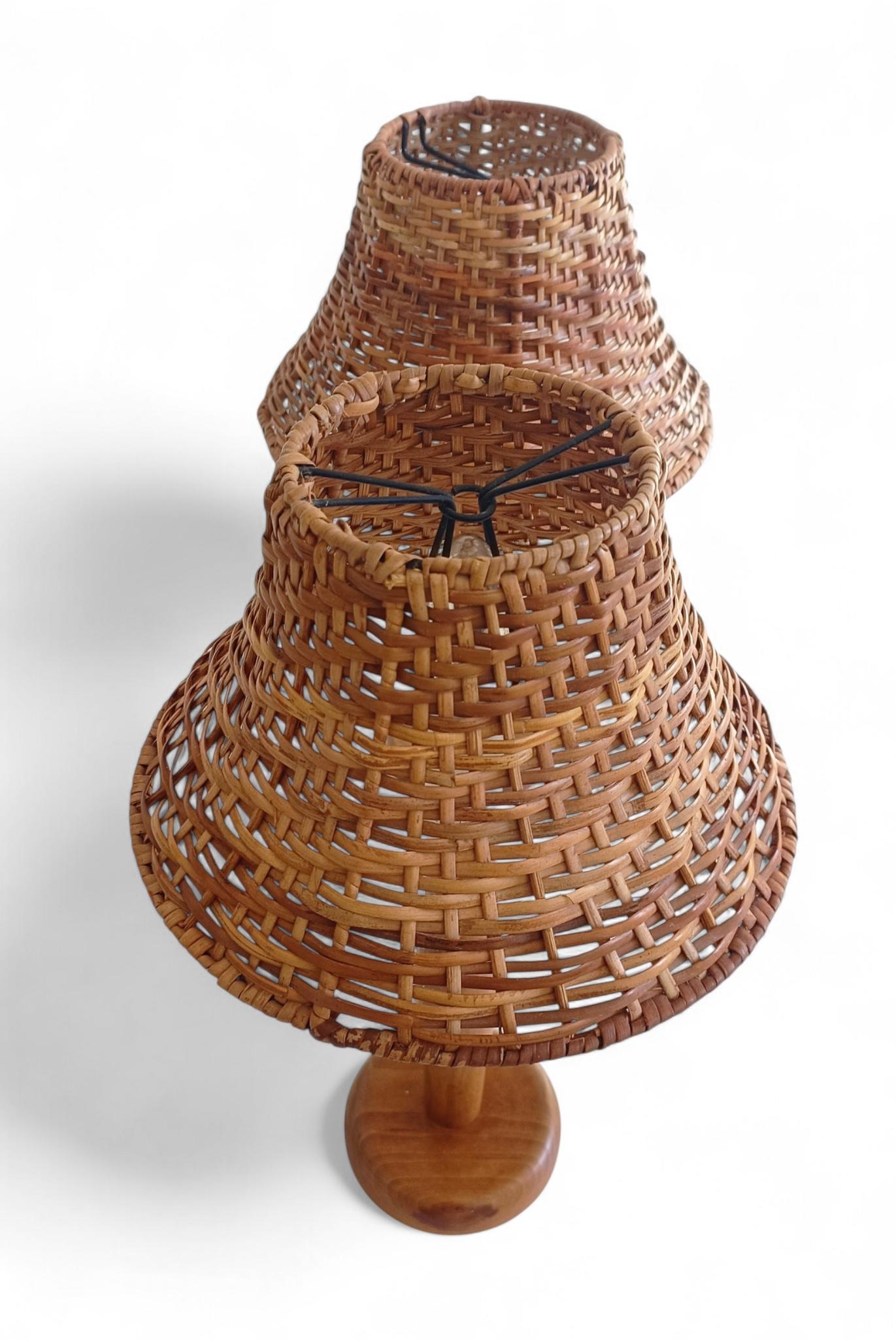 Paire de lampes de table en pin suédois des années 1960 par Ikea - Mid-Century Organic Modern en vente 1