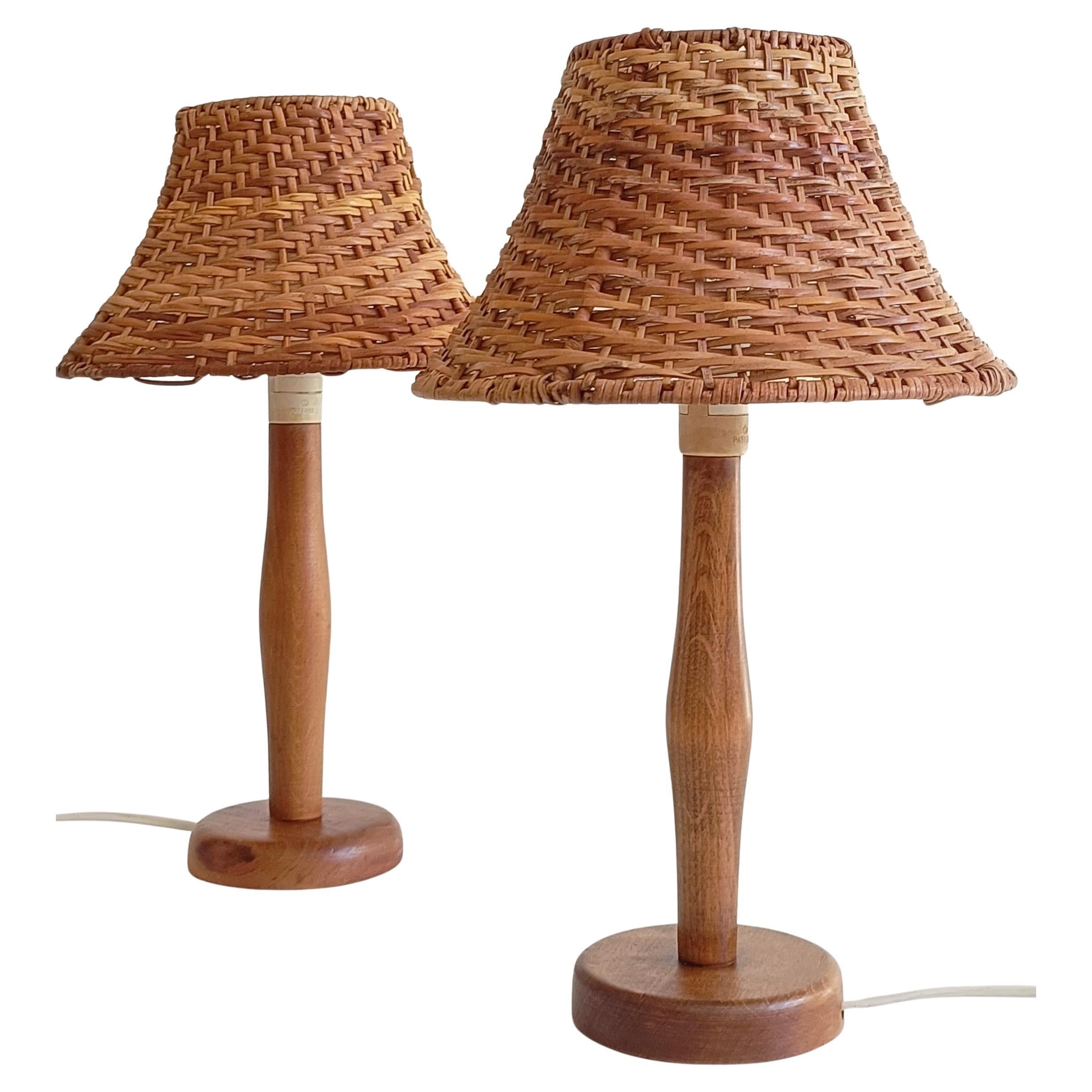Paire de lampes de table en pin suédois des années 1960 par Ikea - Mid-Century Organic Modern en vente