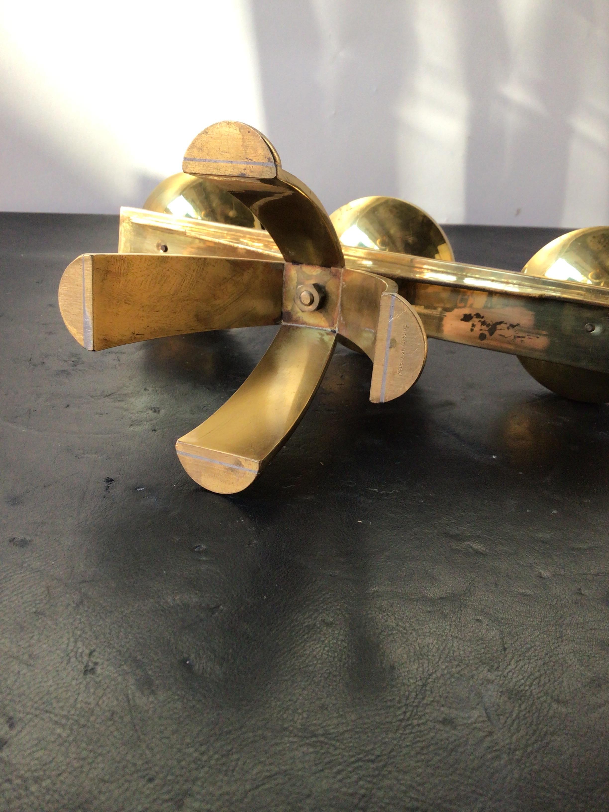 Pair of 1960s Swiss Hand Hammered Brass Candlestick’s For Sale 7