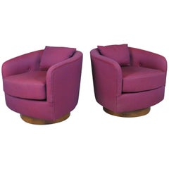 Pair of 1960s Swivel and Tilt Lounge Chairs