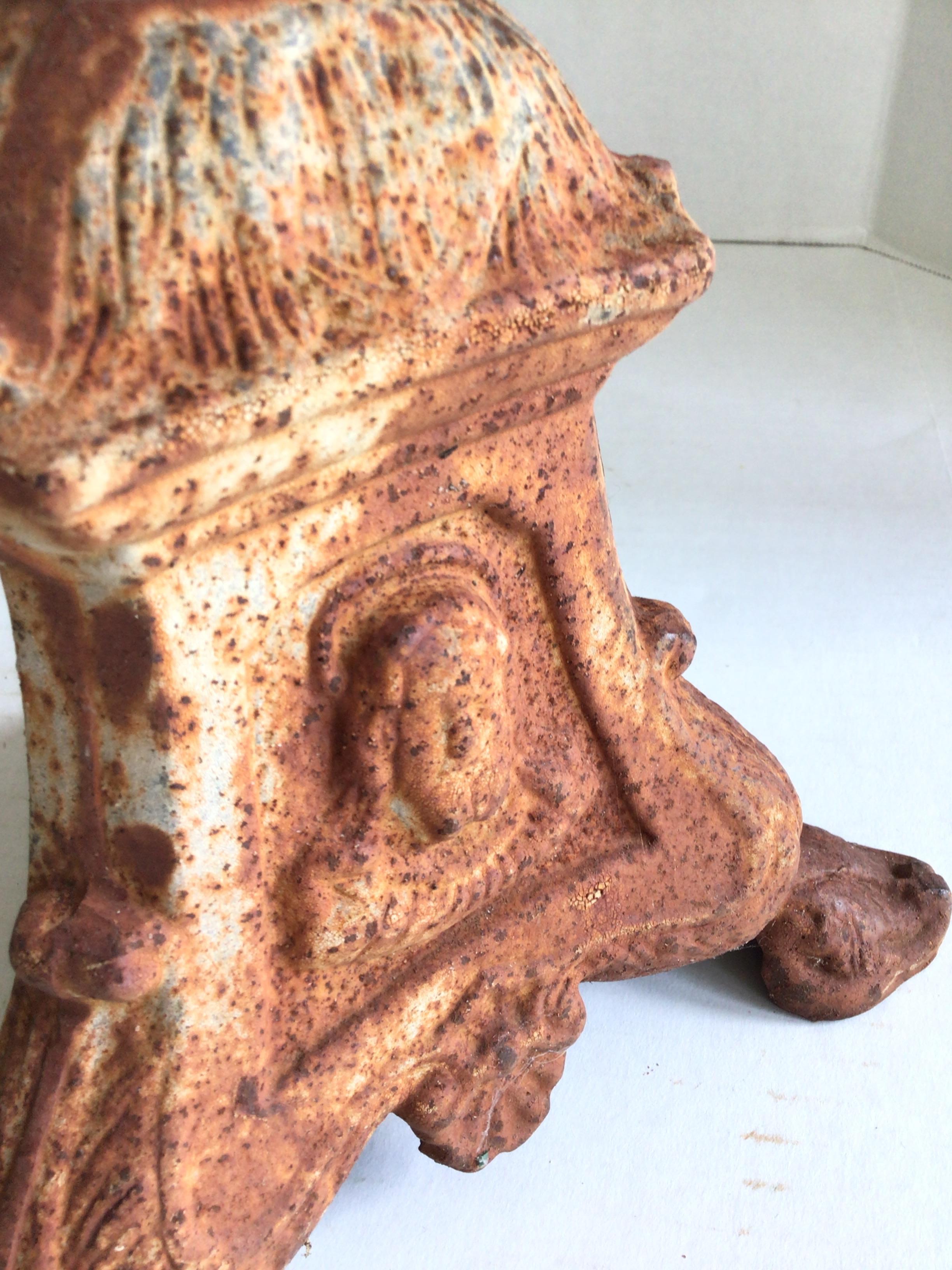 Pair of 1960s Tall Rusted Iron Candlestick Holders For Sale 3