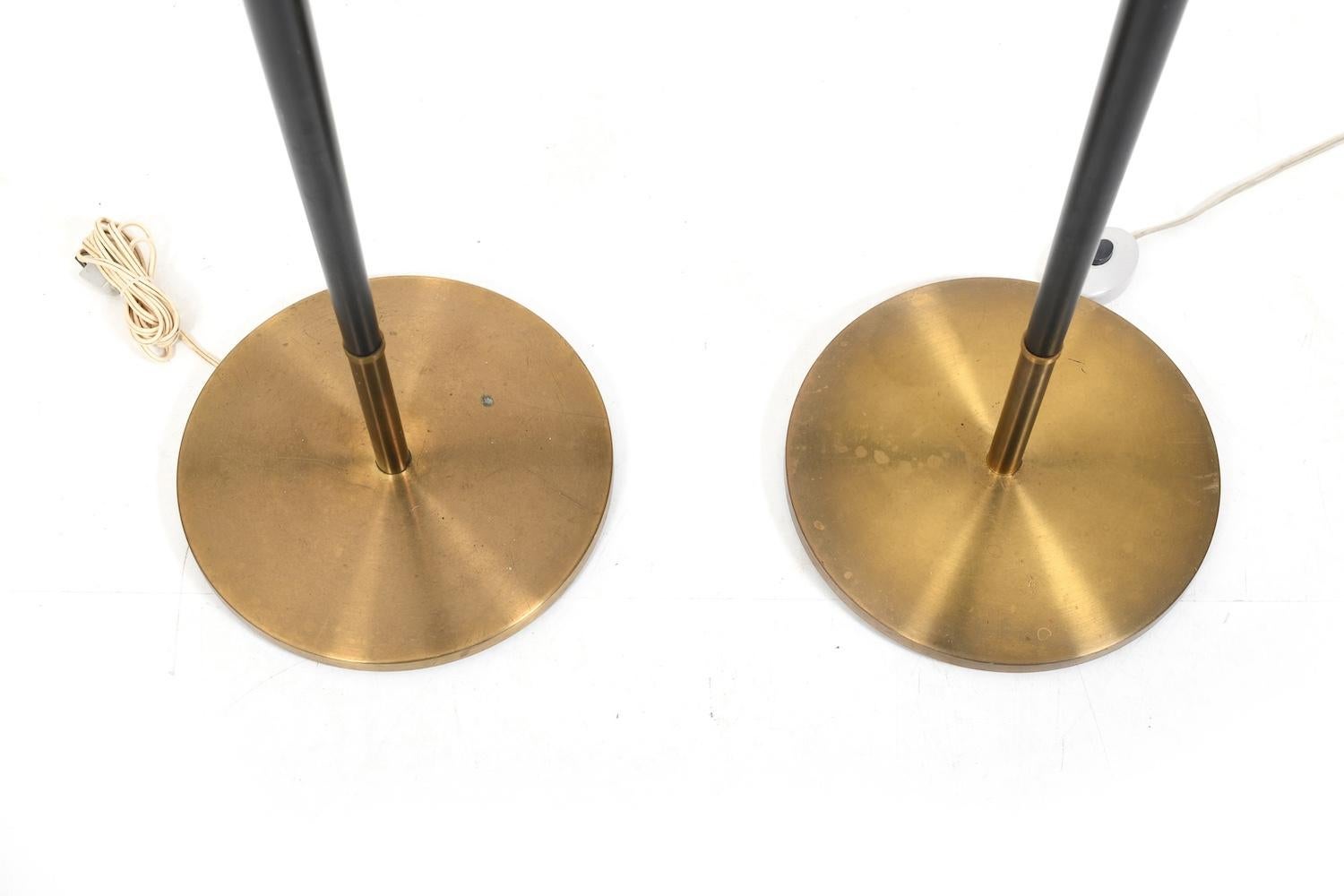 Pair of 1960s Teak and Brass Floorlamps by LYFA In Good Condition In Handewitt, DE