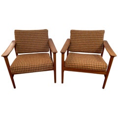 Pair of 1960s Teak Lounge Club Chairs