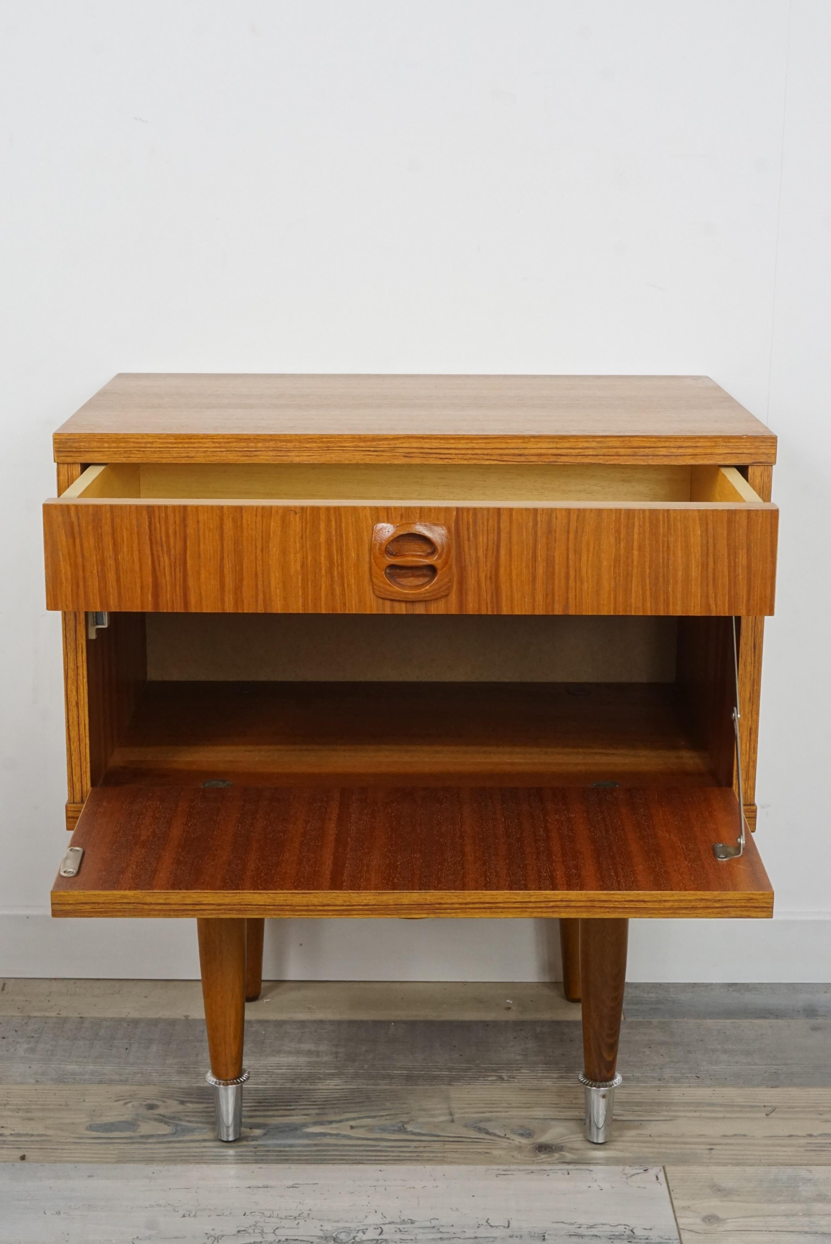 Pair of 1960s Teak Wooden Bedside Tables 1