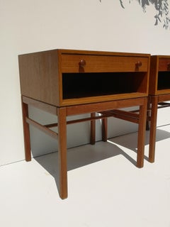 Pair of 1960s Tingstroms Teak Nightstands / Bedside / Side / End Tables