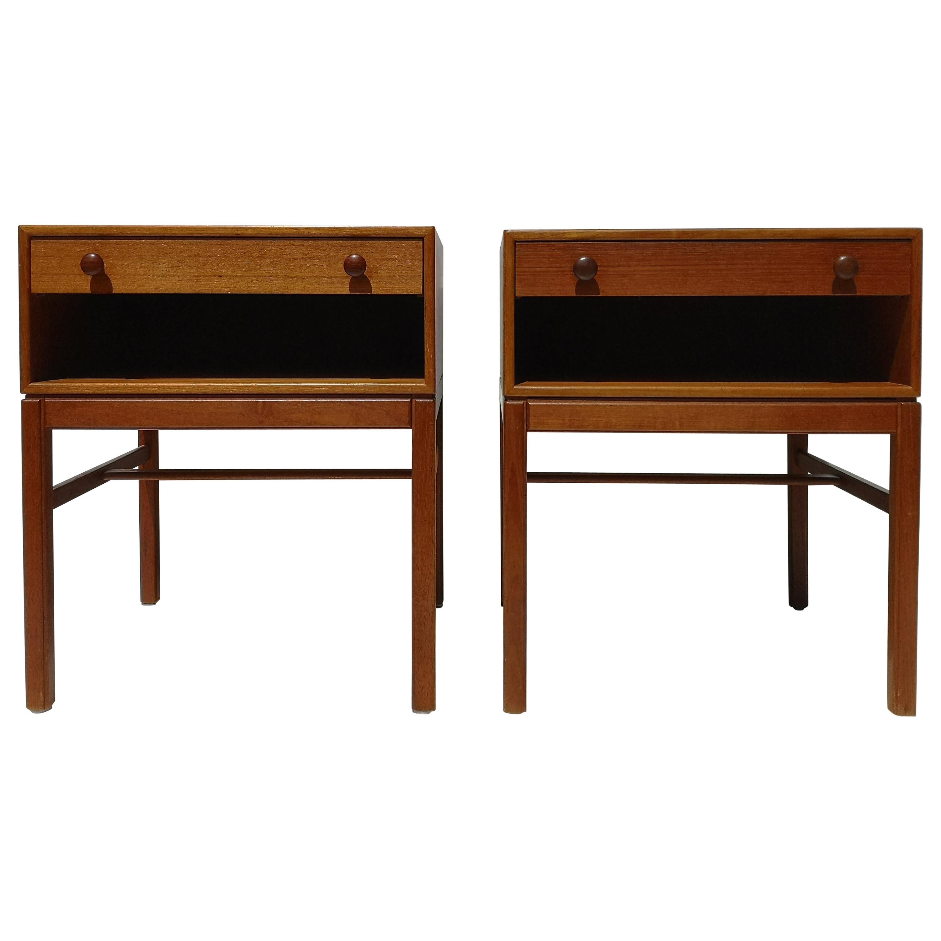 Pair of 1960s Tingstroms Teak Nightstands / Bedside / Side / End Tables