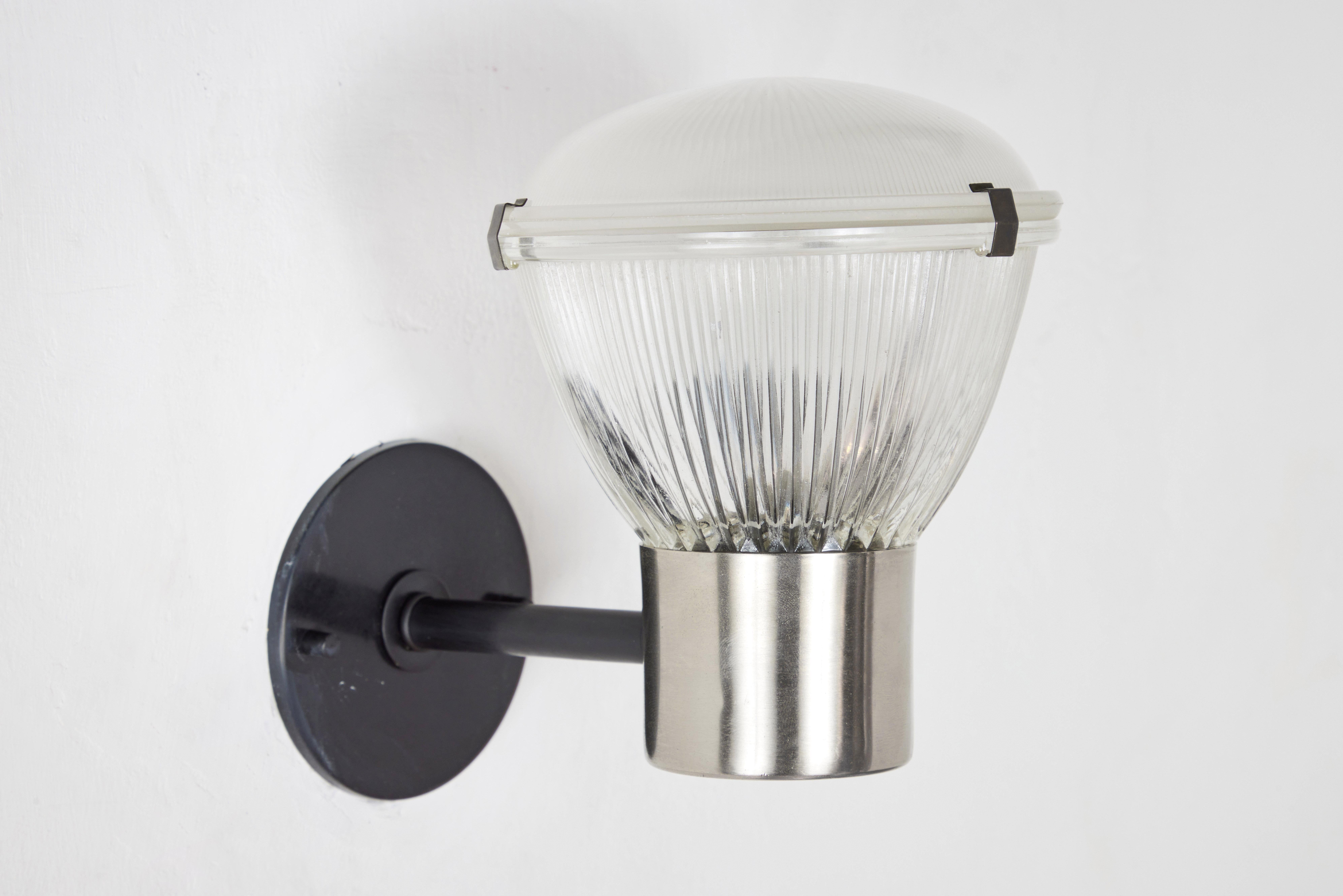 Paar Tito Agnoli Glas- und Metall-Leuchten aus den 1960er Jahren für O-Luce 7