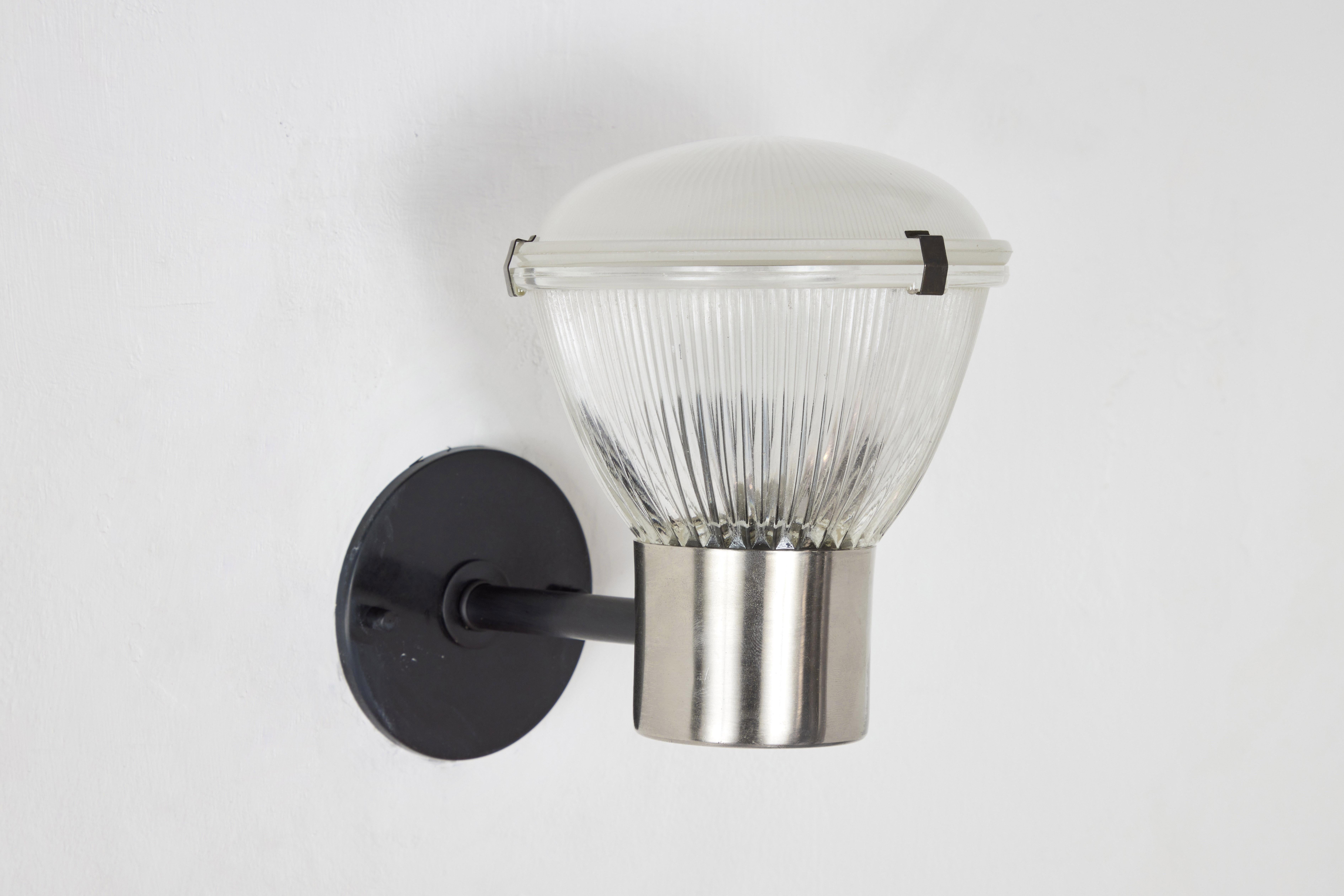 Paar Tito Agnoli Glas- und Metall-Leuchten aus den 1960er Jahren für O-Luce 8