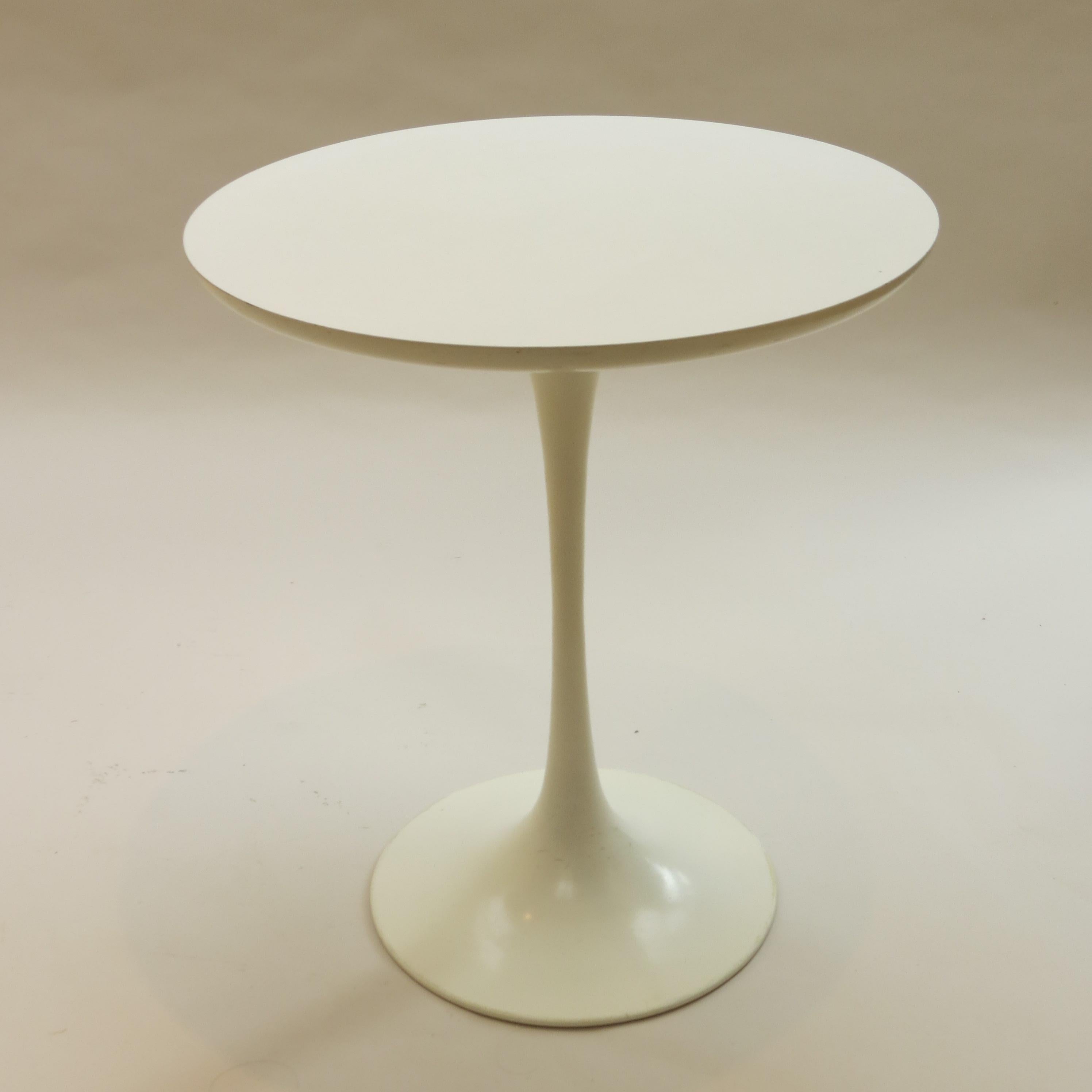 Aluminum Pair of 1960s Tulip Side Table Designed by Maurice Burke for Arkana, Bath, UK