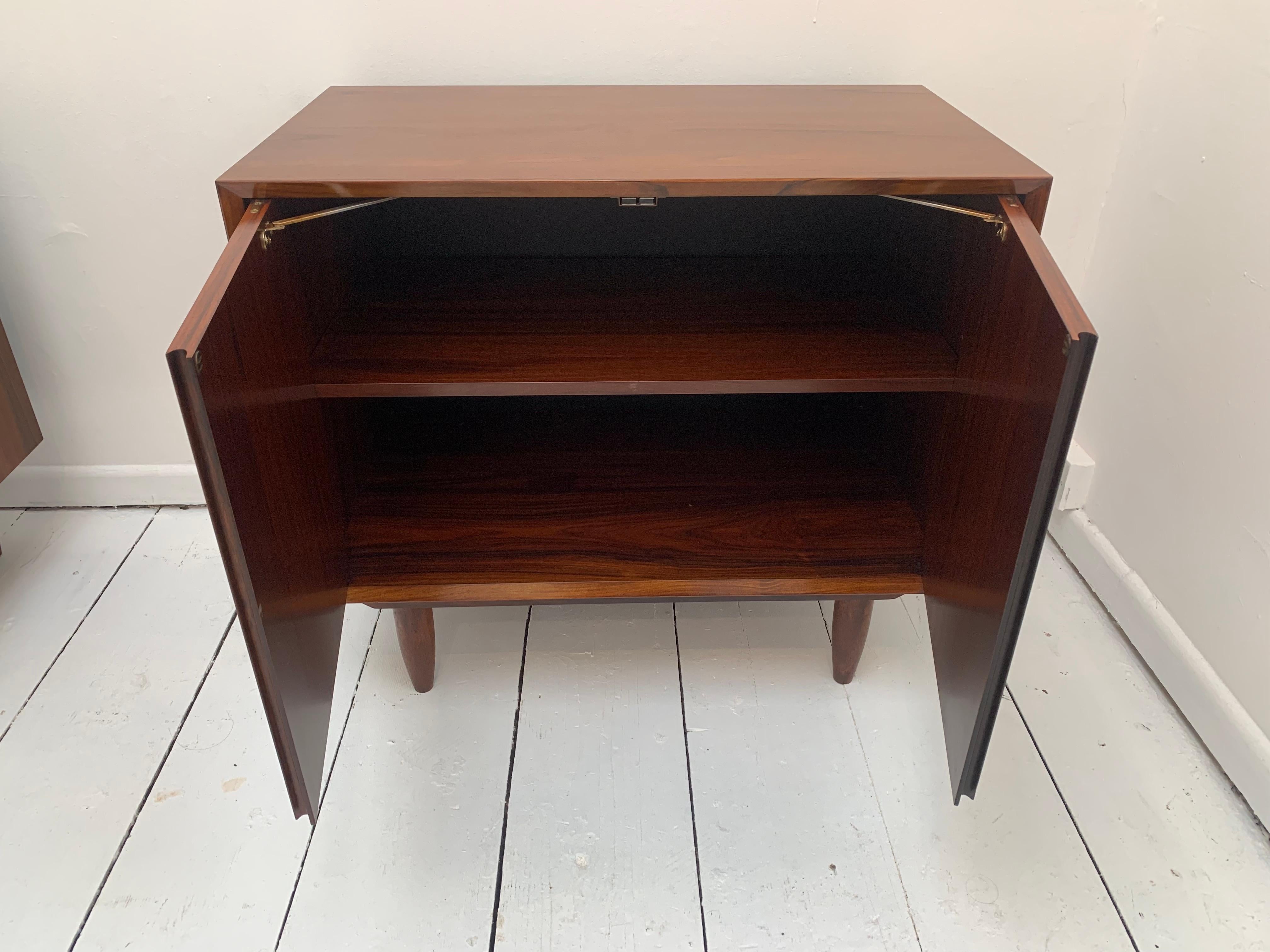 Pair of 1960s Vintage Danish Rosewood Poul Cadovius Cabinets for Cado 8