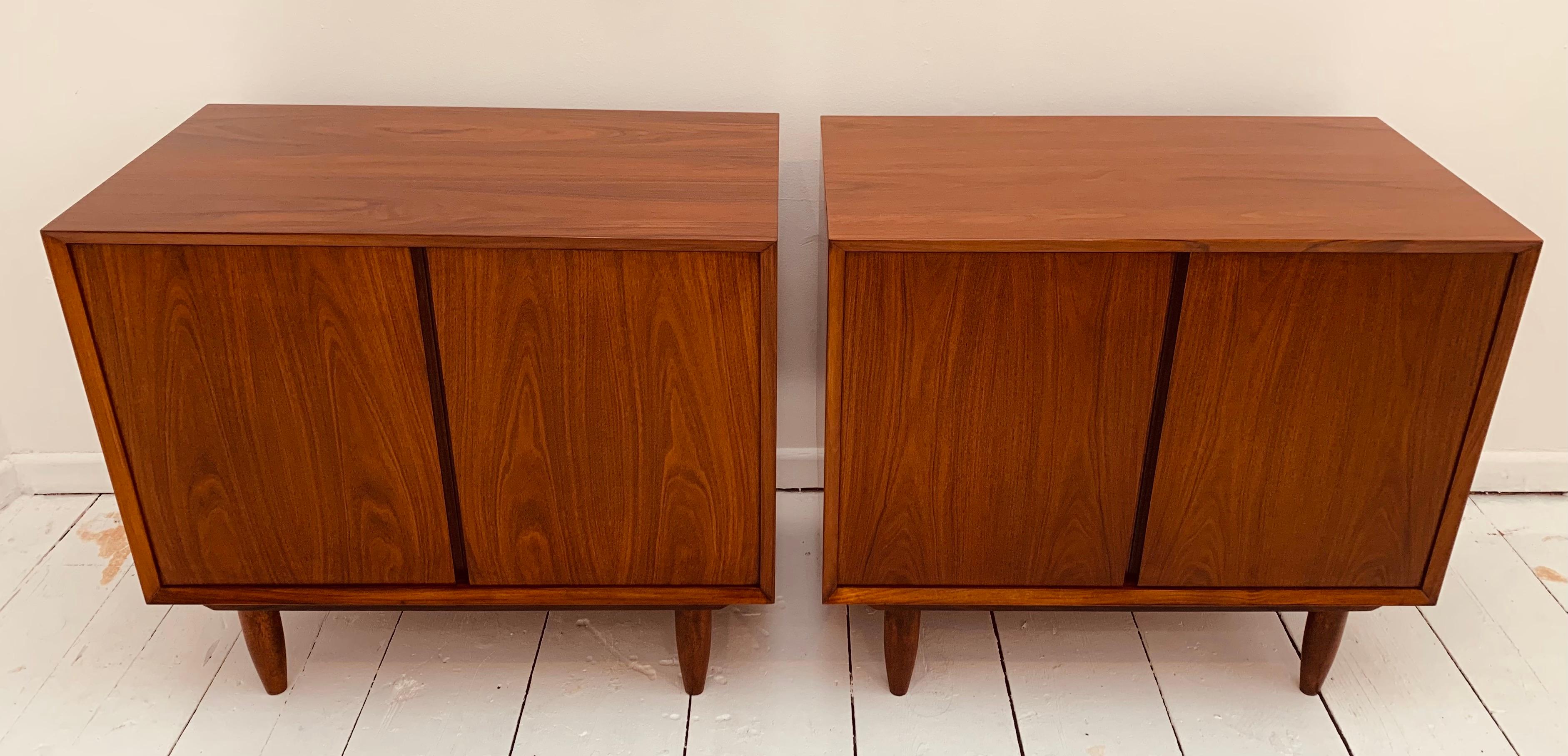 Mid-Century Modern Pair of 1960s Vintage Danish Rosewood Poul Cadovius Cabinets for Cado