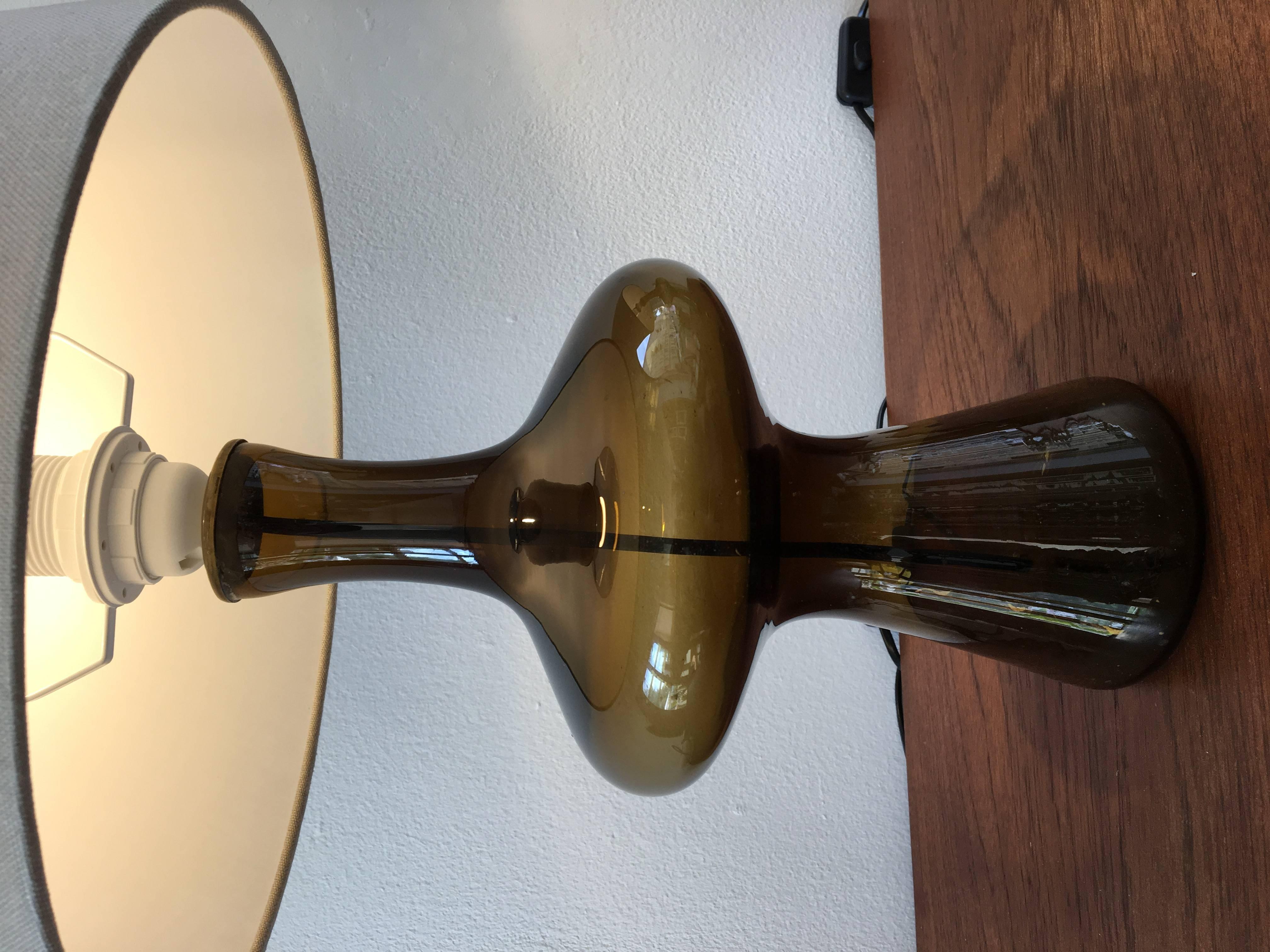 Pair of 1960s Vintage Green Danish Glass Lamps by Holmegaard In Good Condition In Berlin, DE