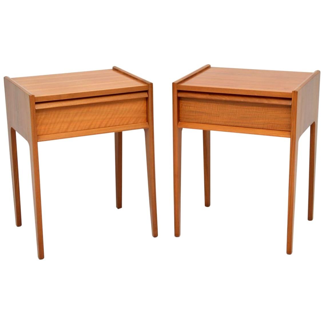 Pair of 1960s Vintage Walnut Bedside Tables by Younger