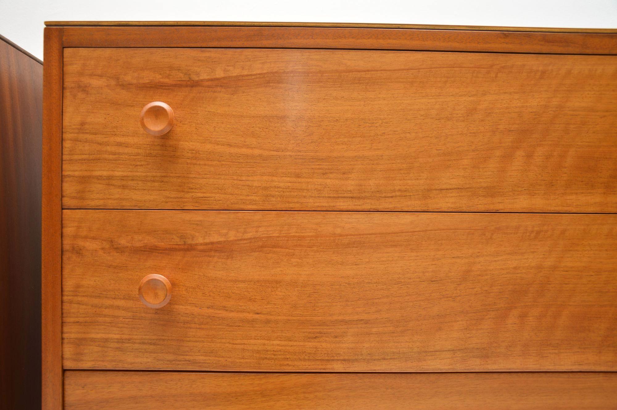 Mid-20th Century Pair of 1960s Vintage Walnut Chest of Drawers