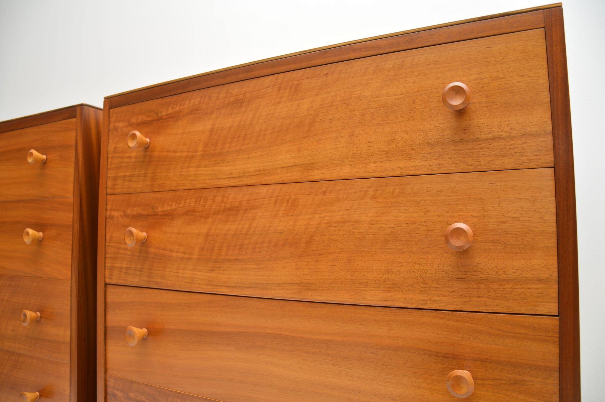 Pair of 1960s Vintage Walnut Chest of Drawers 1