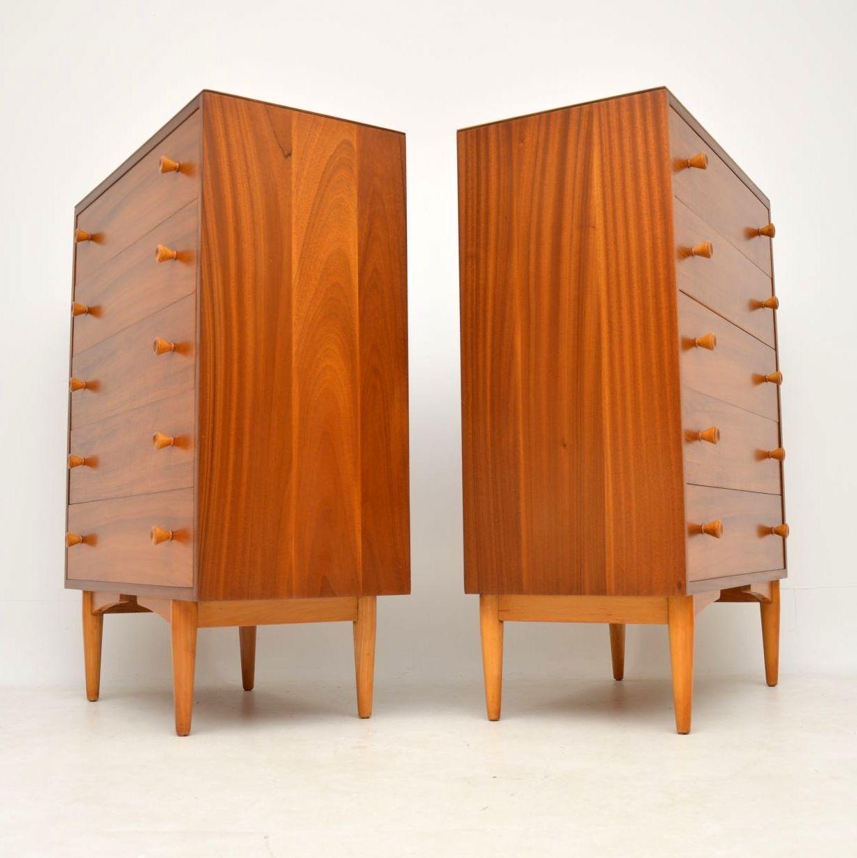 Pair of 1960s Vintage Walnut Chest of Drawers 2