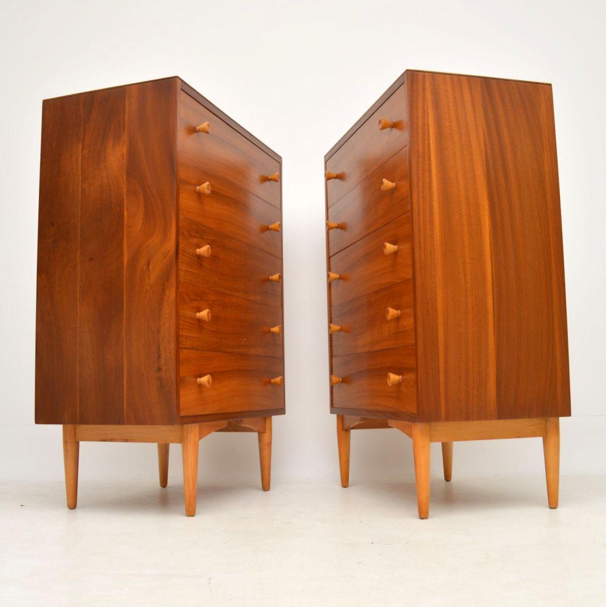 Pair of 1960s Vintage Walnut Chest of Drawers 3