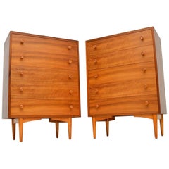 Pair of 1960s Vintage Walnut Chest of Drawers