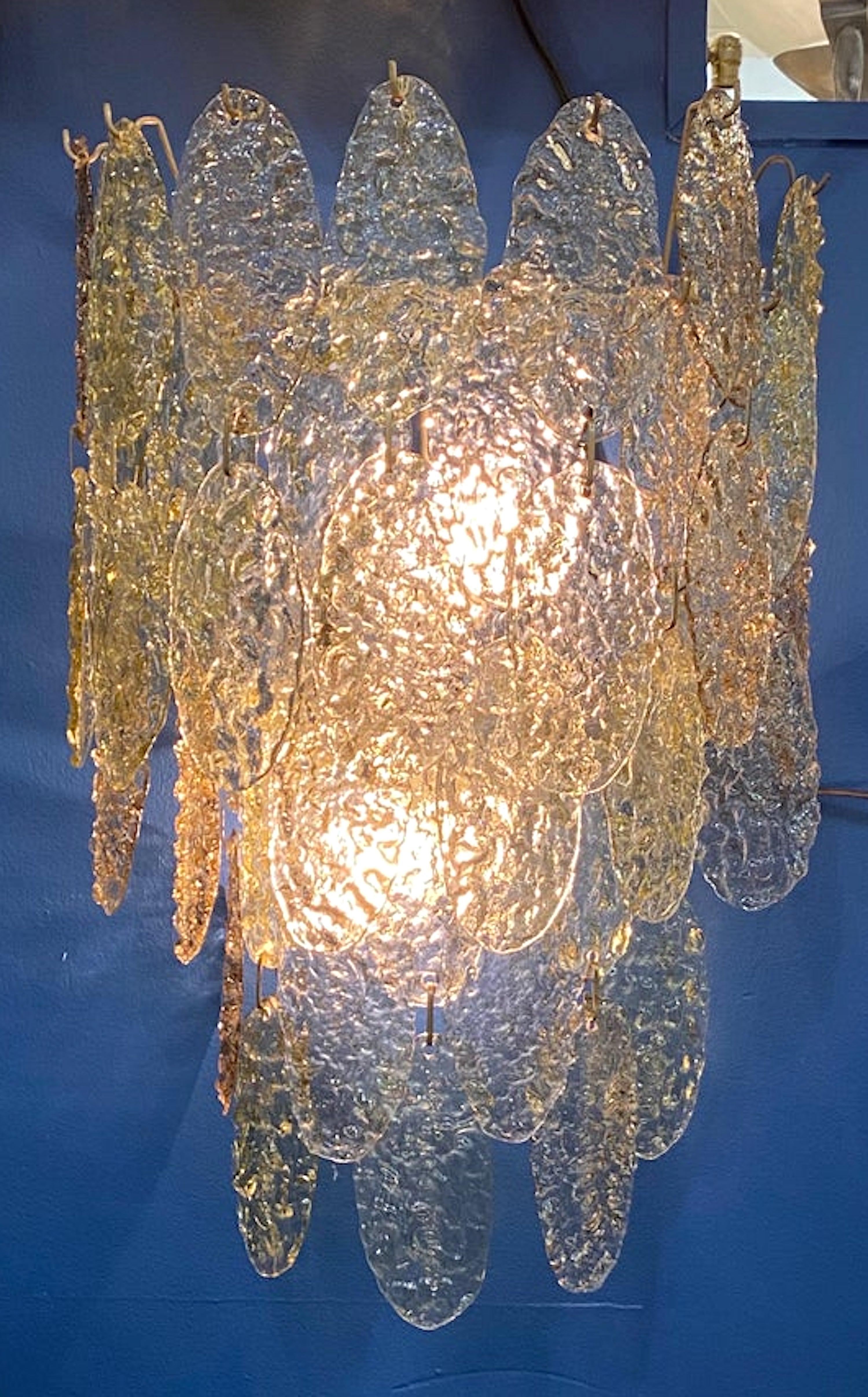 Pair of 1960s Vistosi Torcello Glass Disk Sconces by Gino Vistosi For Sale 2