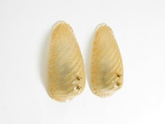 Pair of 1960s wall lights made of gold-colored glass by Hufnagel-Leuchten