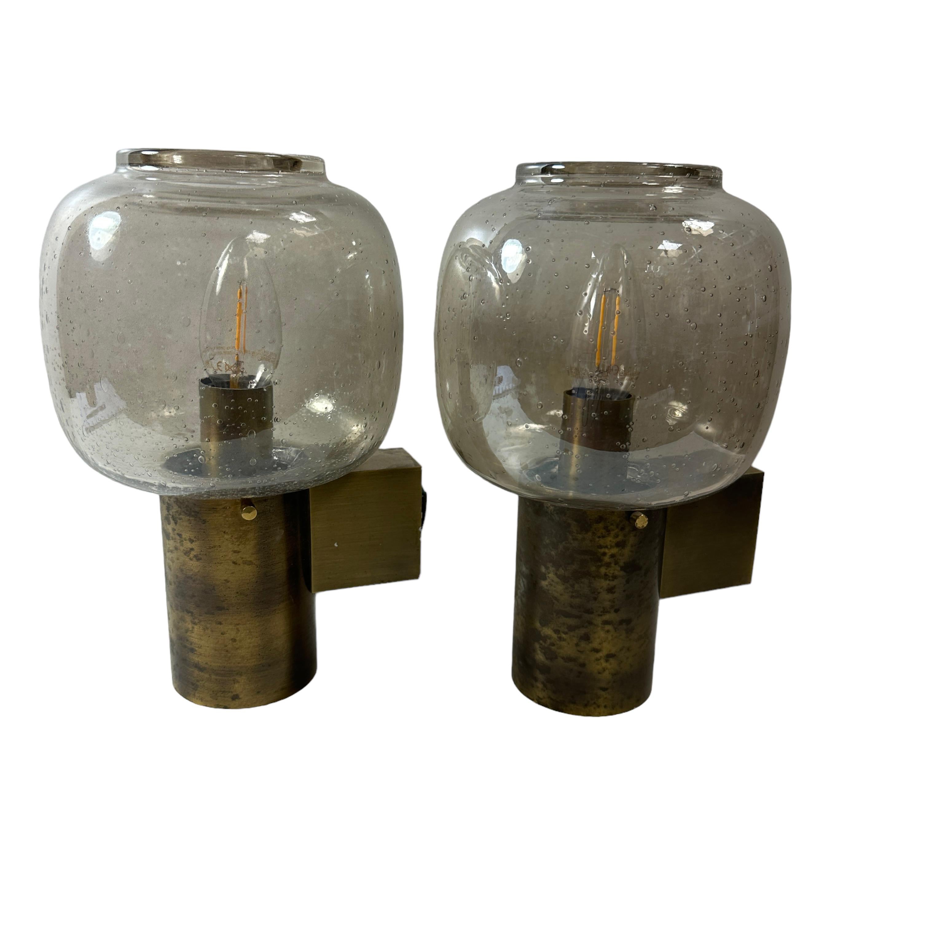 Pair of 1960s Wall Sconces in the Style of Hans - Agne Jakobsson, Skandinavia In Good Condition For Sale In Nuernberg, DE