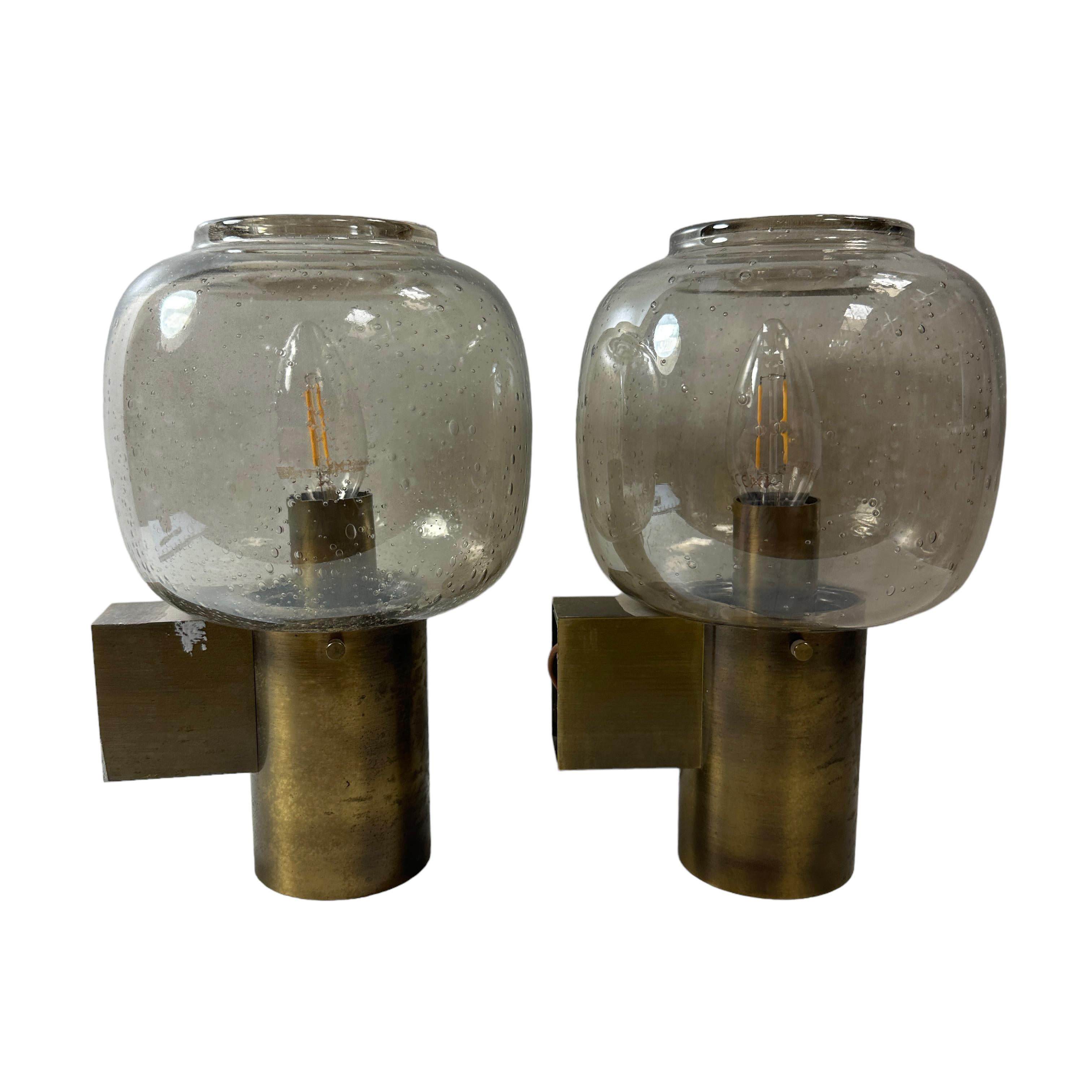 Metal Pair of 1960s Wall Sconces in the Style of Hans - Agne Jakobsson, Skandinavia For Sale