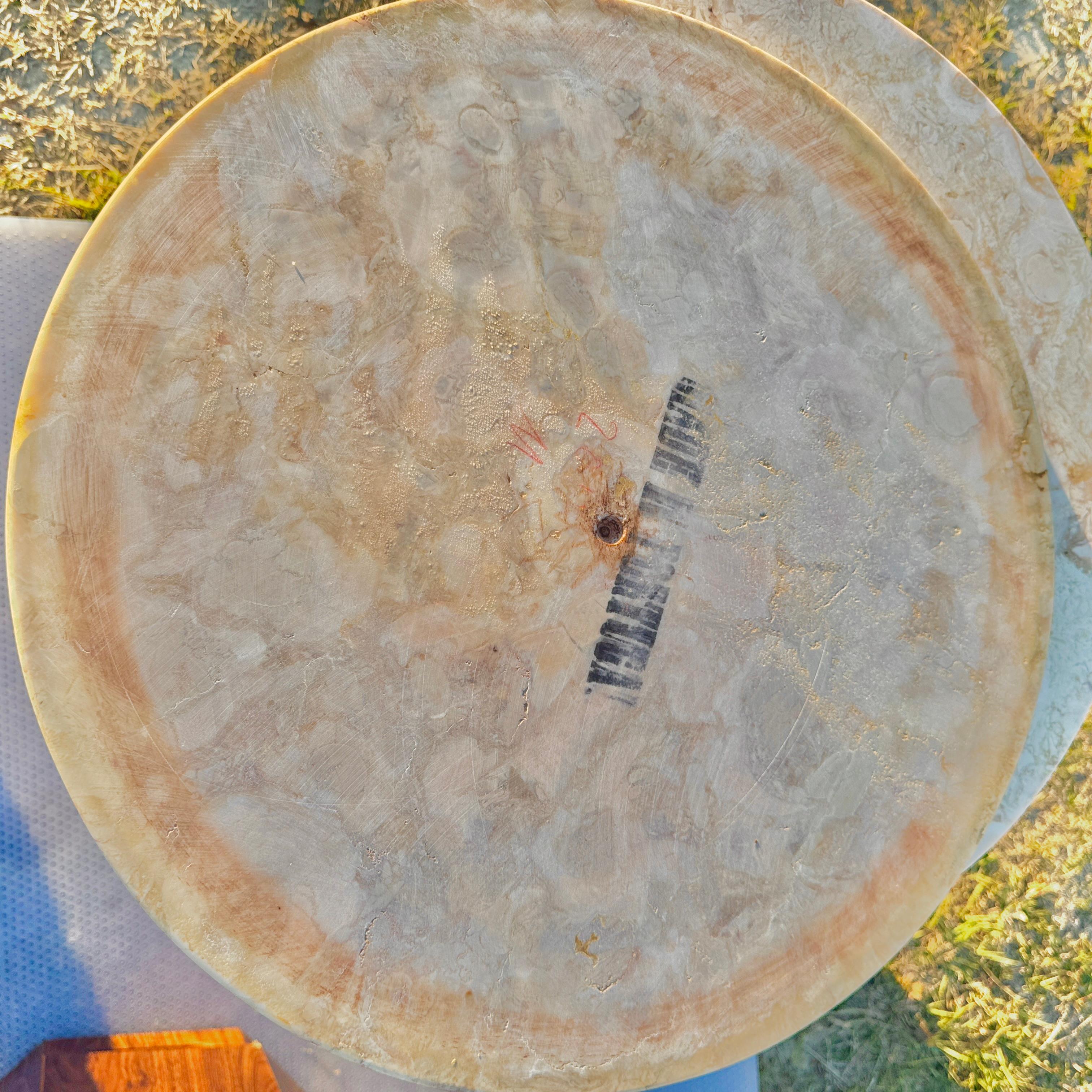 Pair of 1960s Walnut Laminate and Marble Columnar End Table Speakers For Sale 8