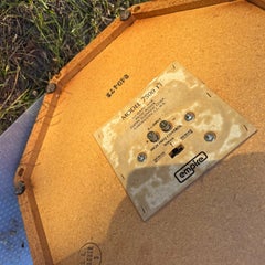 Pair of 1960s Walnut Laminate and Marble Columnar End Table Speakers