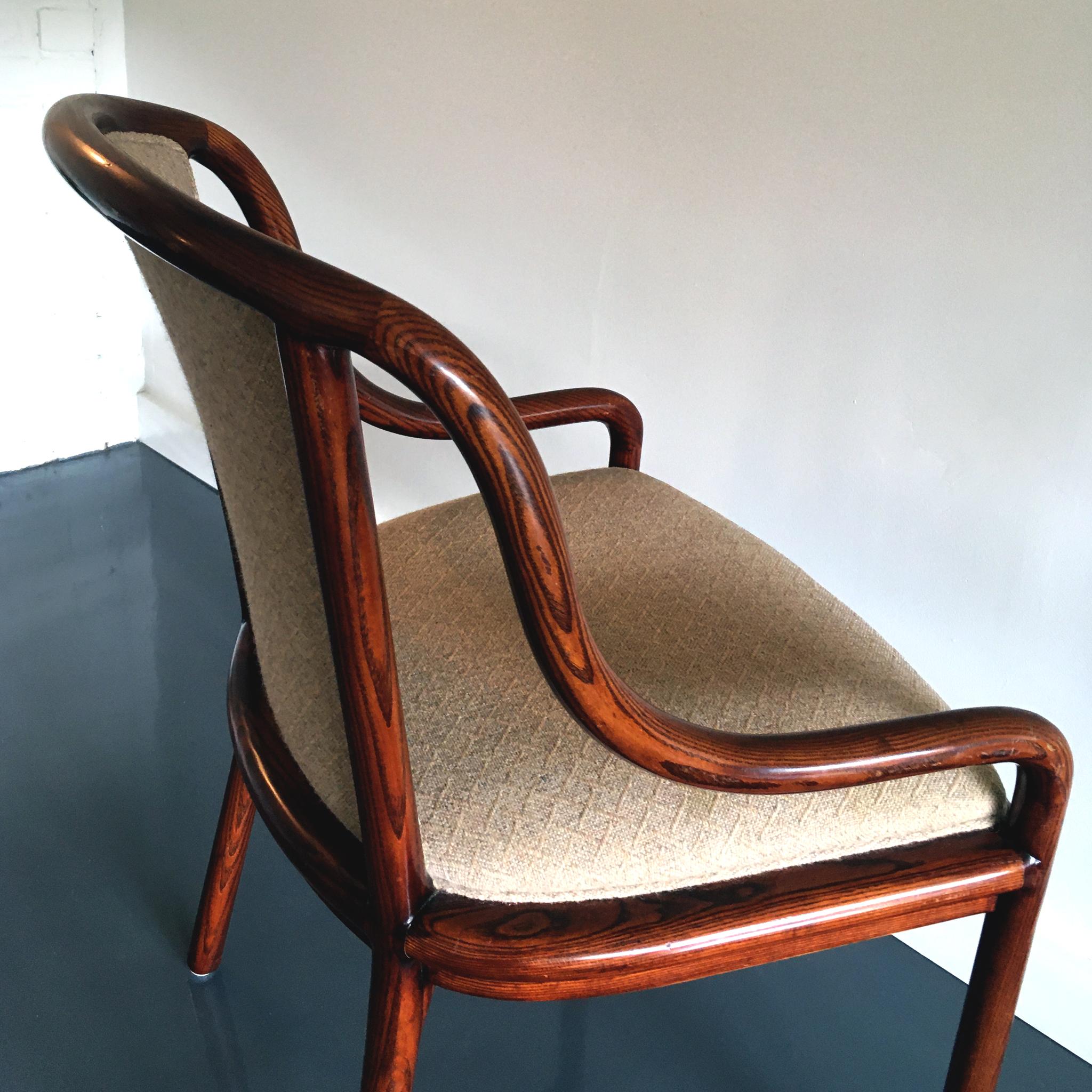 Pair of 1960's Ward Bennett for Brickel Associates Midcentury Ash & Tan Chairs 7