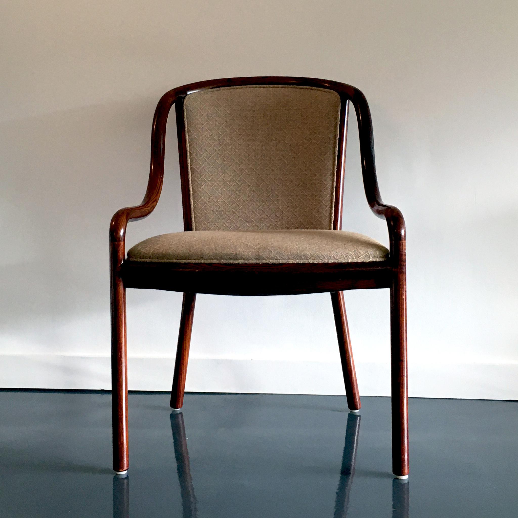 Pair of 1960's Ward Bennett for Brickel Associates Midcentury Ash & Tan Chairs In Good Condition In New York, NY
