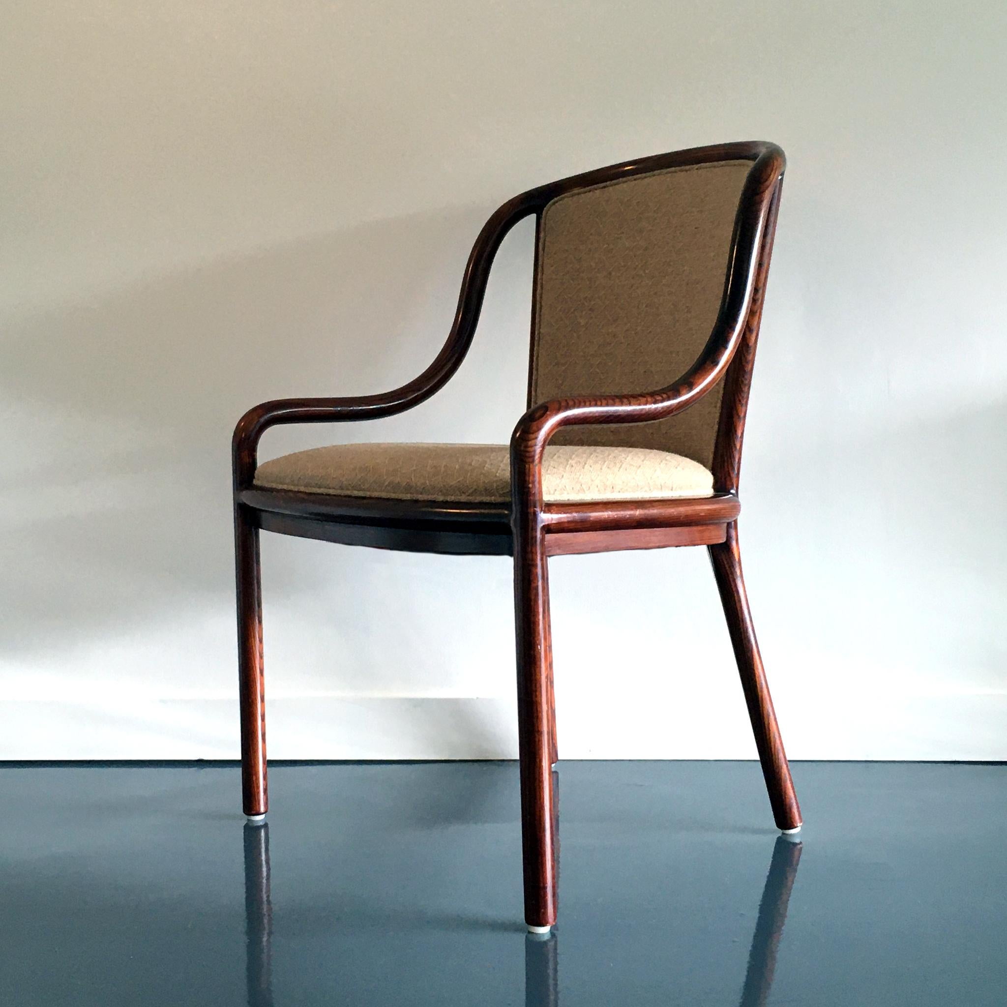 Late 20th Century Pair of 1960's Ward Bennett for Brickel Associates Midcentury Ash & Tan Chairs