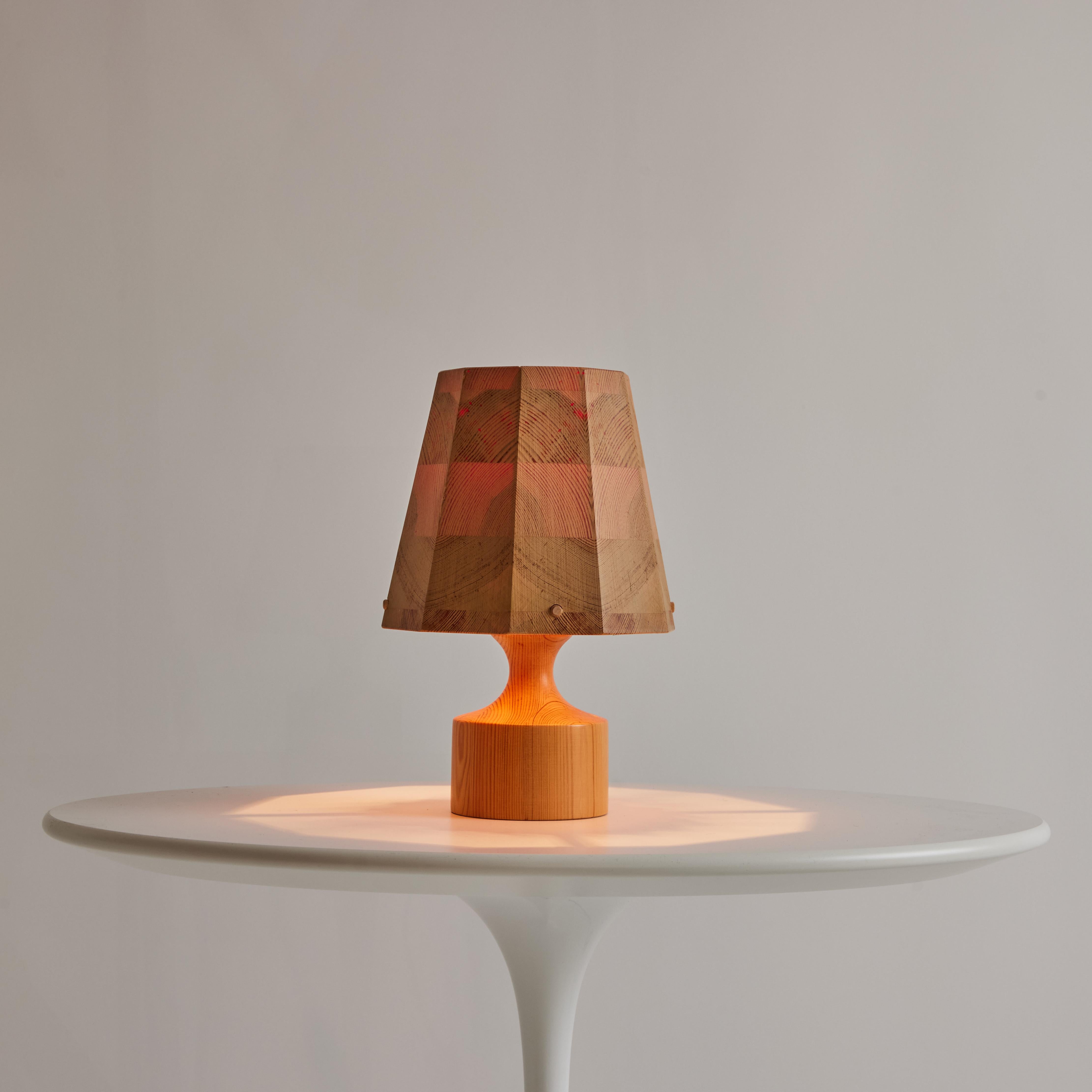 Scandinavian Modern Pair of 1960s Wood Table Lamps Attributed to Hans-Agne Jakobsson for AB Ellysett For Sale