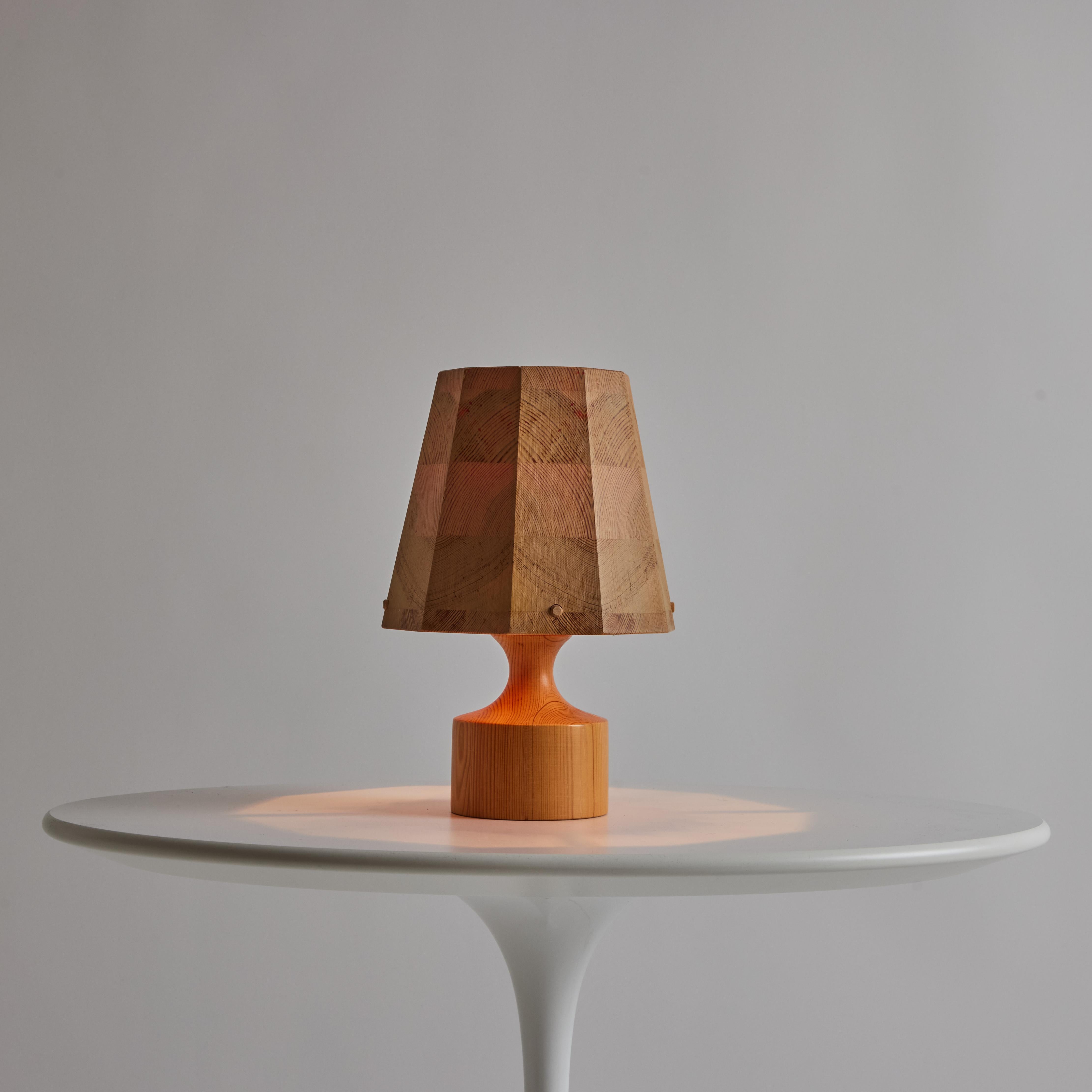 Swedish Pair of 1960s Wood Table Lamps Attributed to Hans-Agne Jakobsson for AB Ellysett For Sale