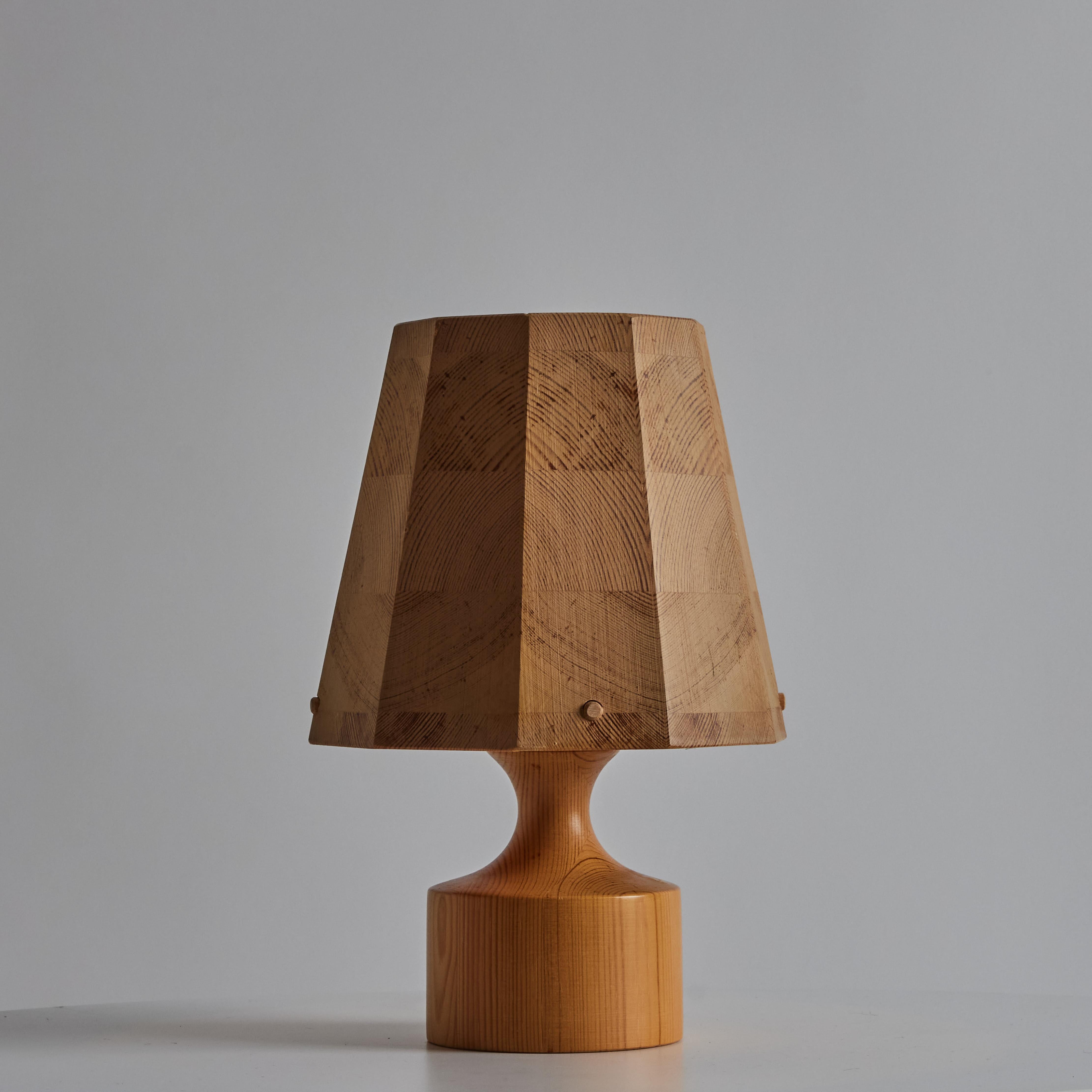 Pair of 1960s Wood Table Lamps Attributed to Hans-Agne Jakobsson for AB Ellysett In Good Condition For Sale In Glendale, CA