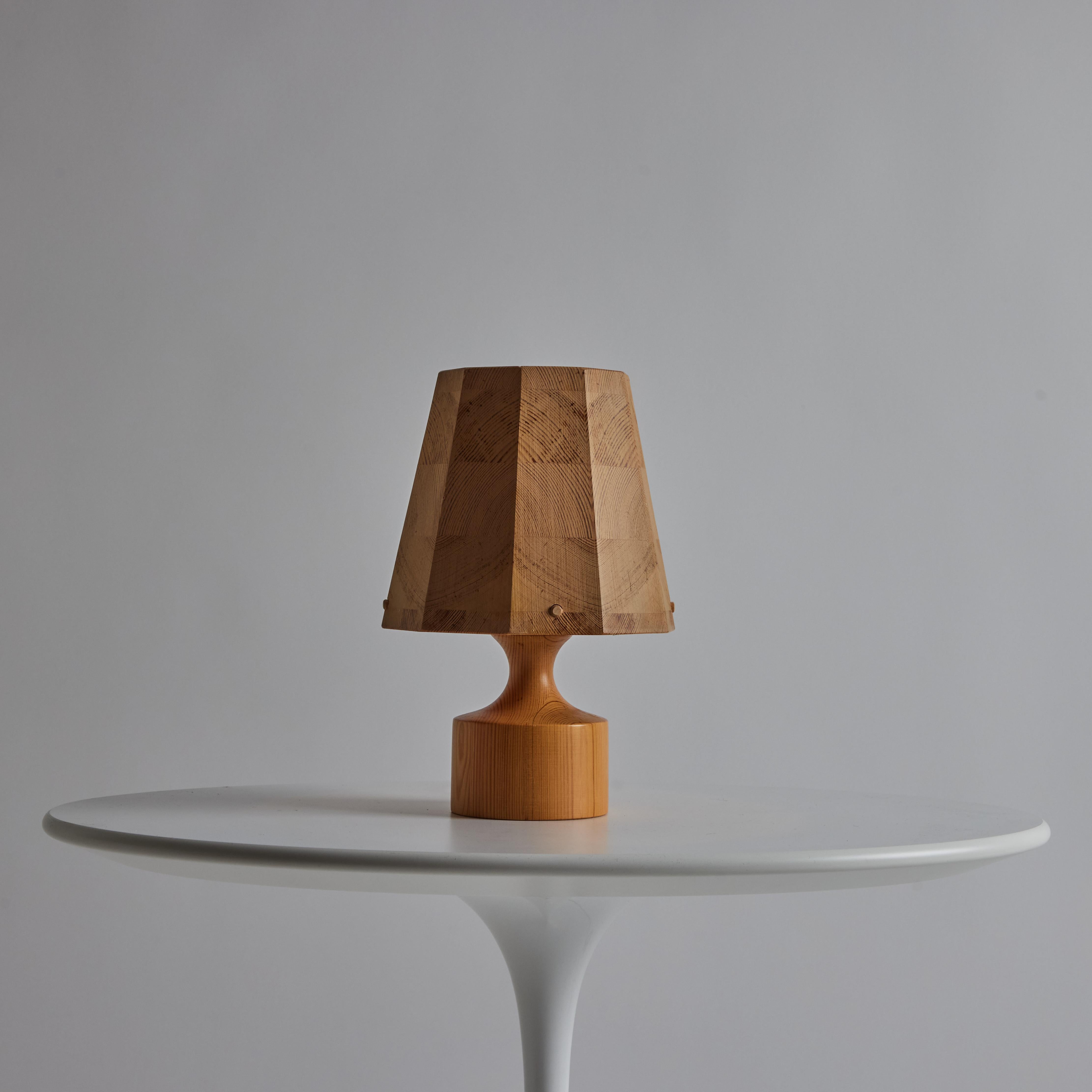 Mid-20th Century Pair of 1960s Wood Table Lamps Attributed to Hans-Agne Jakobsson for AB Ellysett For Sale