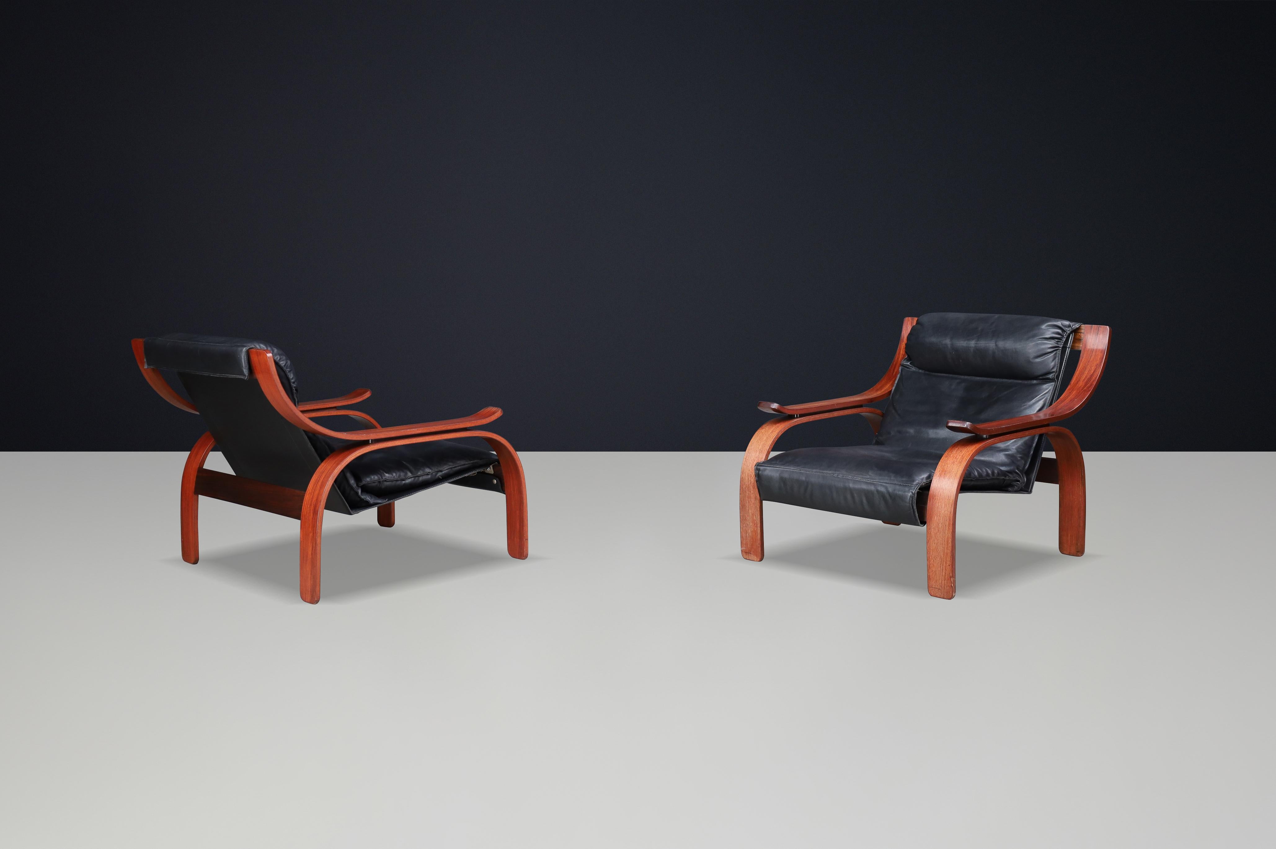 Paire de chaises longues italiennes mi-siècle moderne de Marco Zanuso pour Arflex, 1962 en vente 2