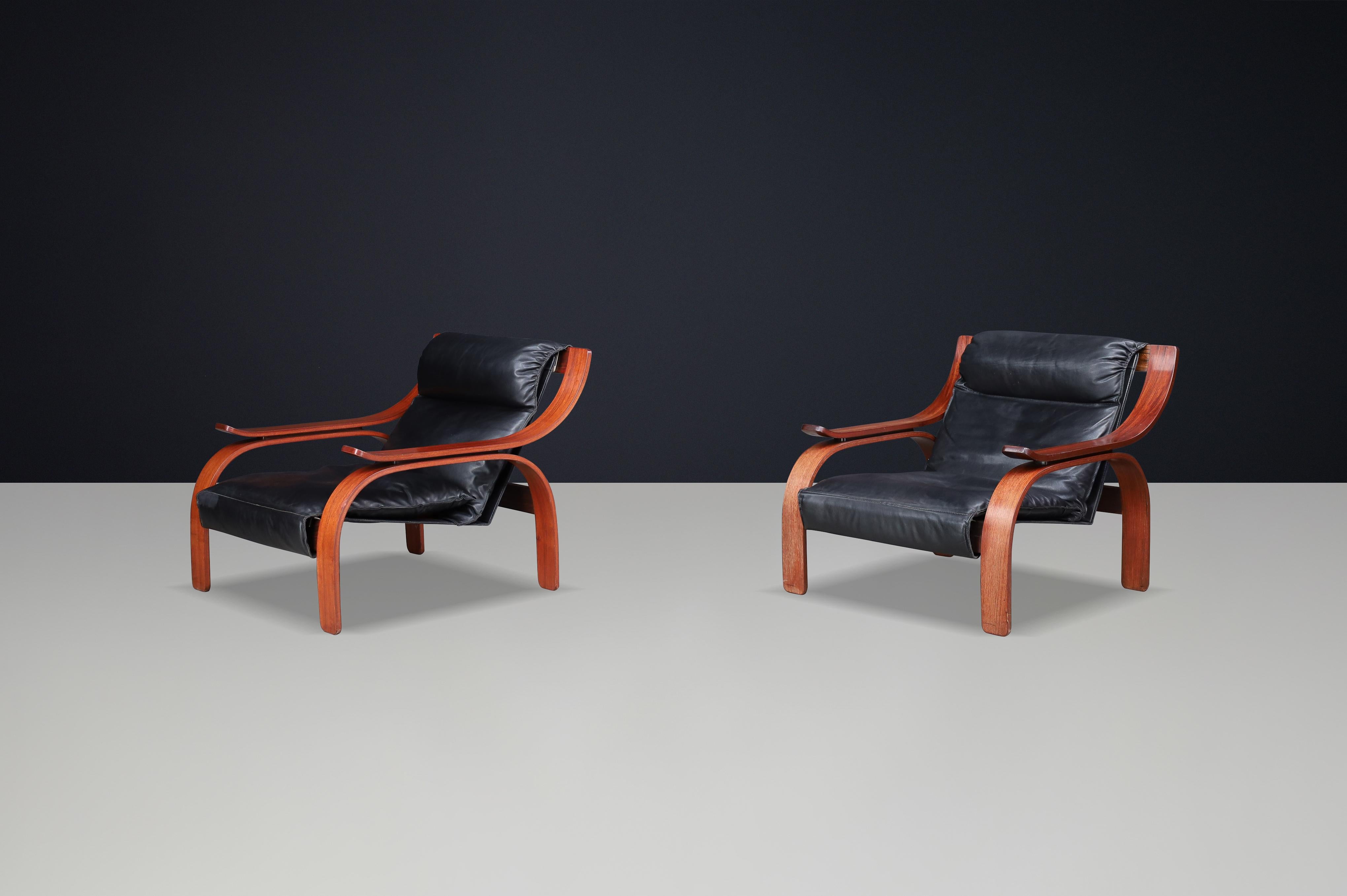 Paire de chaises longues italiennes mi-siècle moderne de Marco Zanuso pour Arflex, 1962 en vente 3