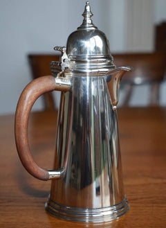 Paire de pots à café au lait en argent sterling Asprey London de 1967