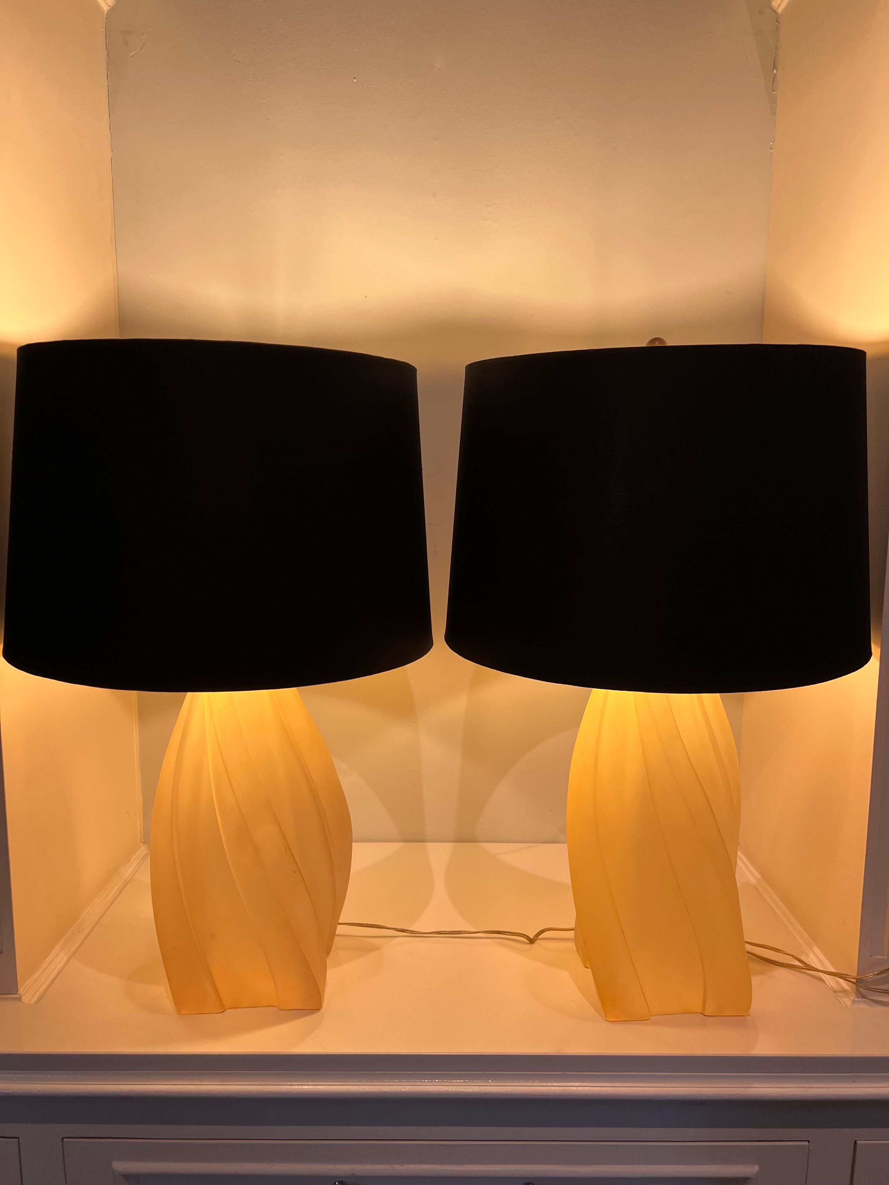 Pair of 1970 Gucci Lamps with Silk Shades Signed by Paolo Gucci 4