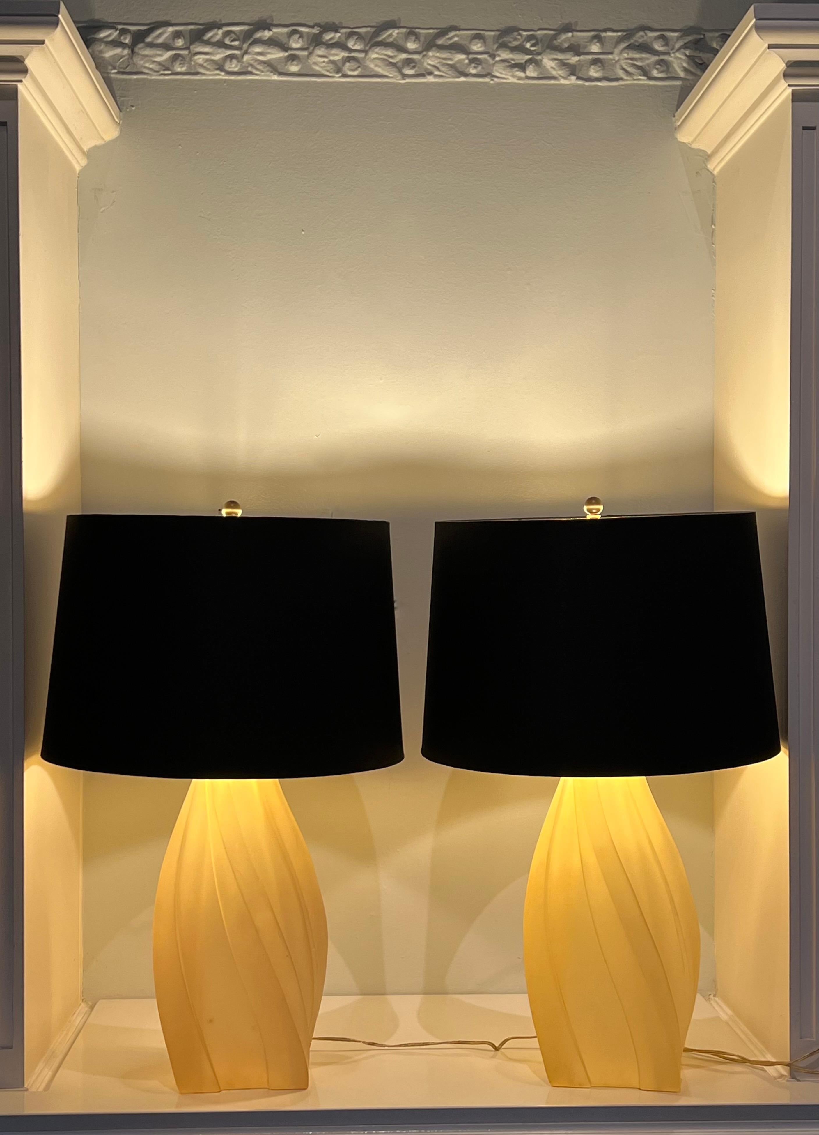 Pair of 1970 Gucci Lamps with Silk Shades Signed by Paolo Gucci 7