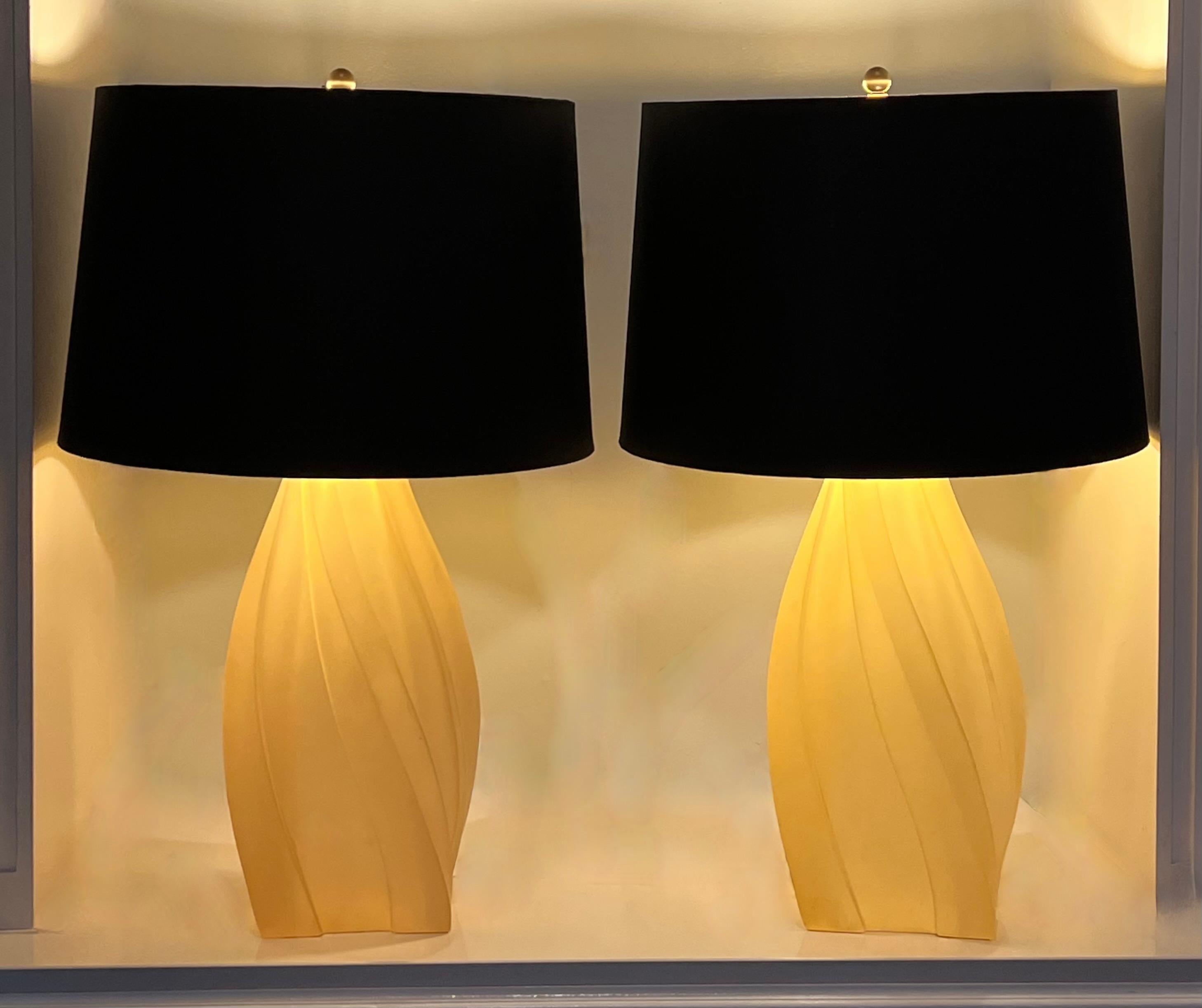 Pair of 1970 Gucci Lamps with Silk Shades Signed by Paolo Gucci 8