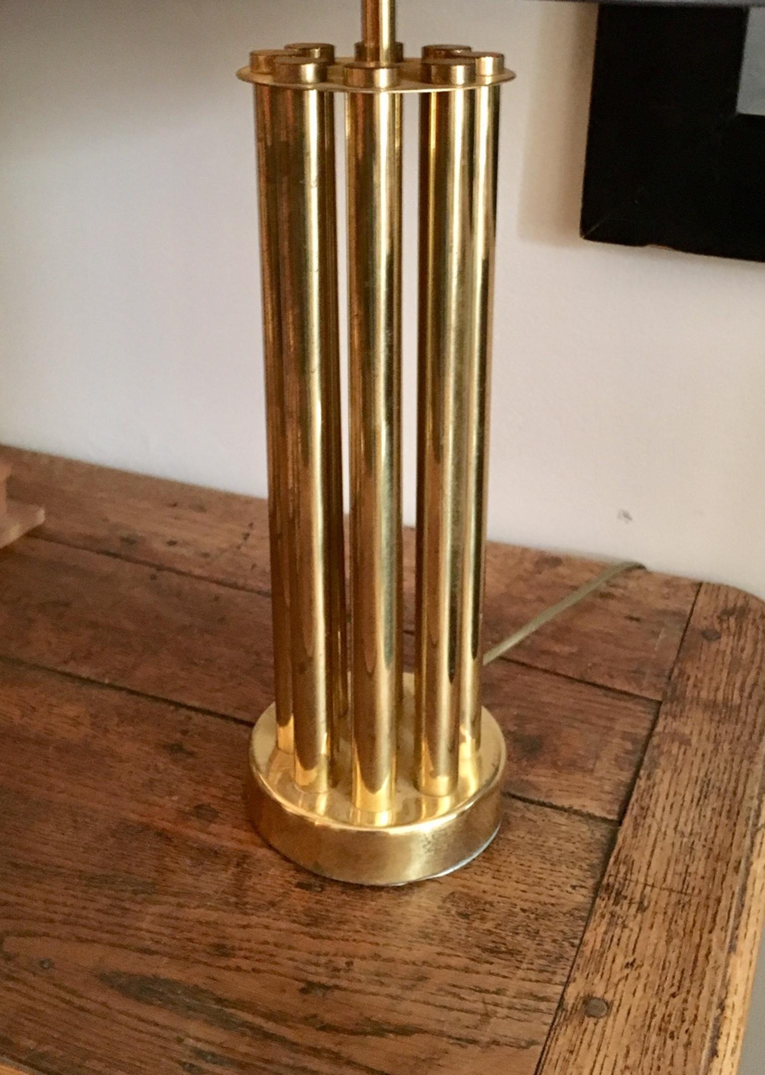 Pair of 1970 Italian Brass Table Lamps Gaetano Sciolari Style 5