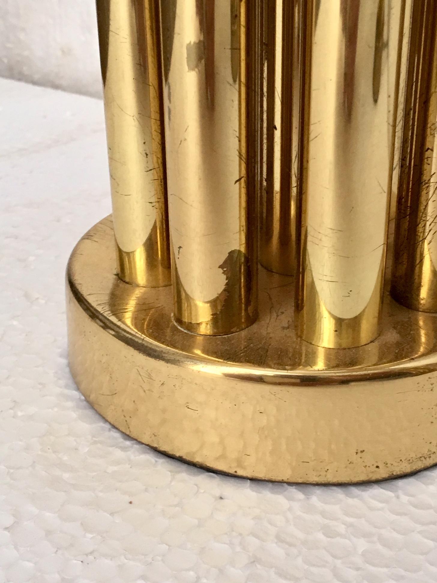 Pair of 1970 Italian Brass Table Lamps Gaetano Sciolari Style 2